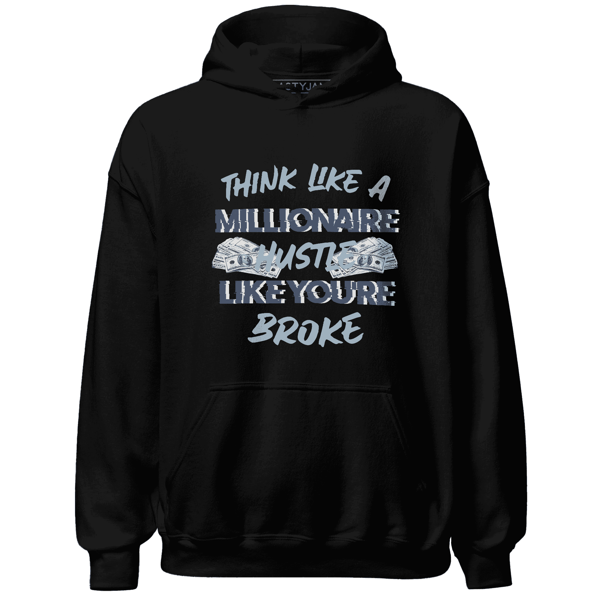 Mid Diffused Blue Grey 1s Hoodie Match Hustle Millionaire - NastyJamz