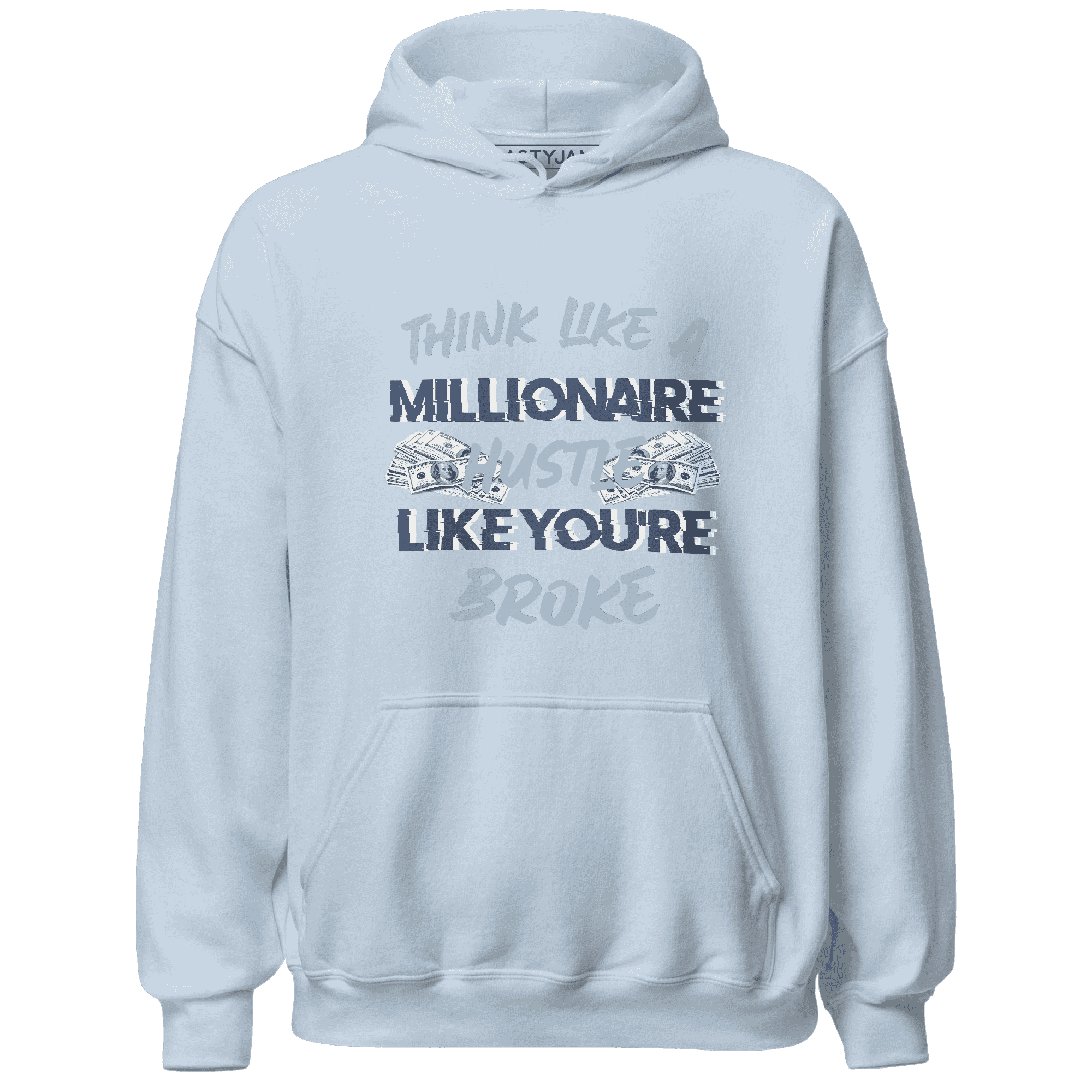 Mid Diffused Blue Grey 1s Hoodie Match Hustle Millionaire - NastyJamz