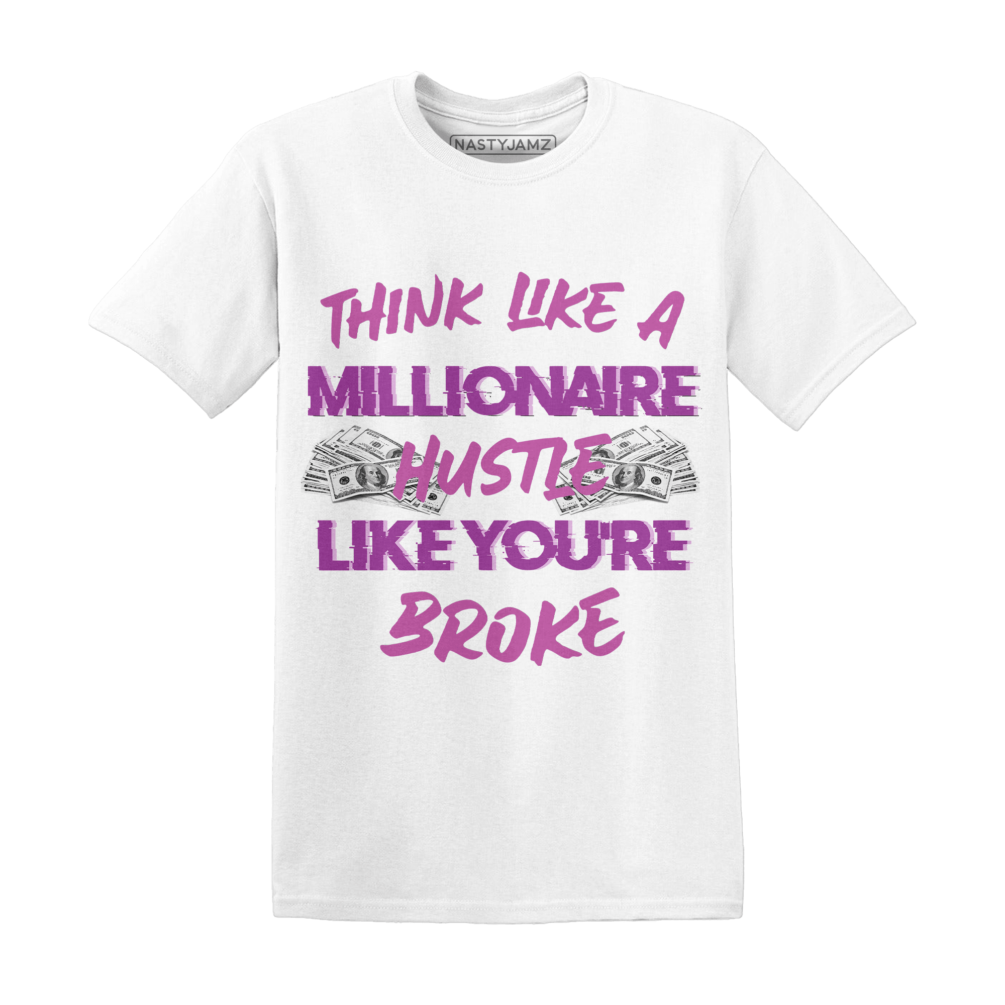 GS Hyper Violet 4s T Shirt Match Hustle Millionaire - NastyJamz