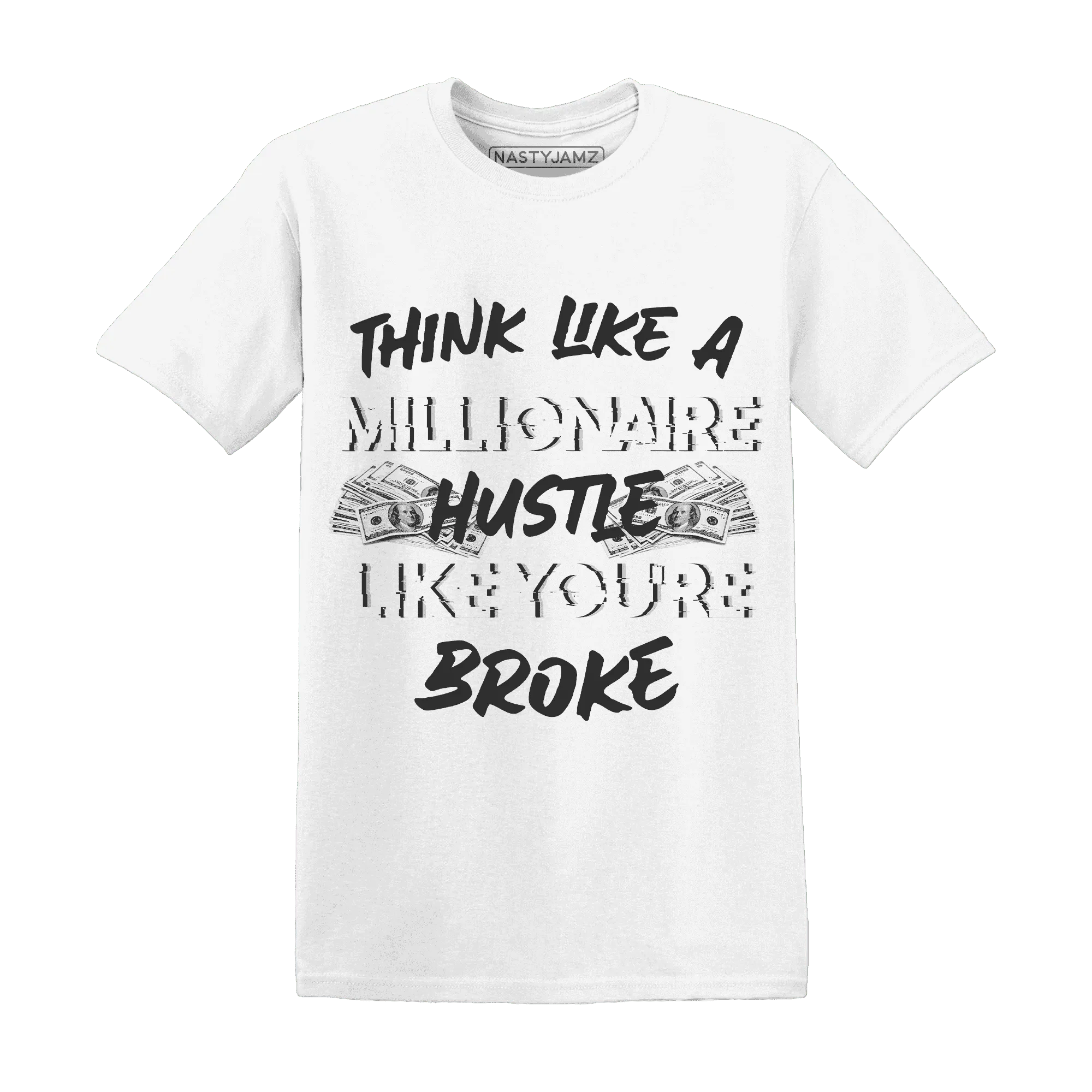 White-Thunder-4s-T-Shirt-Match-Hustle-Millionaire