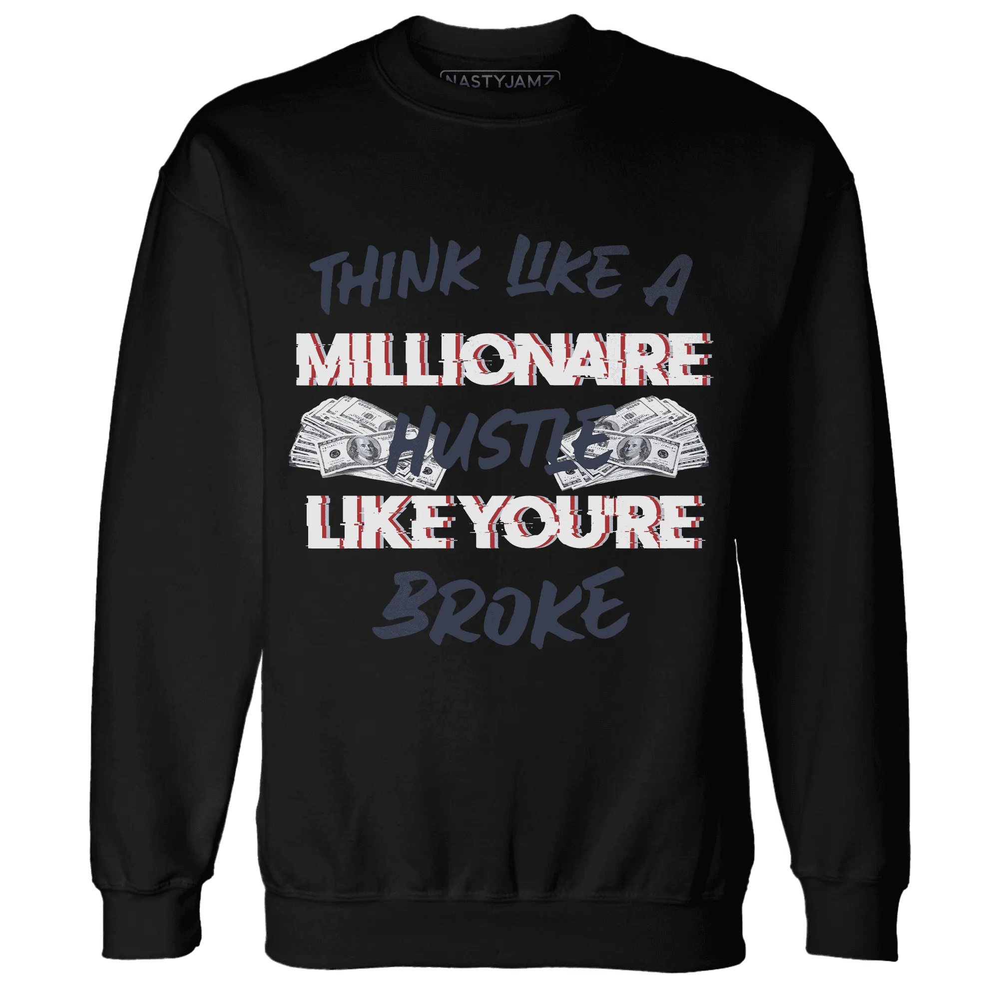 White-Navy-6s-Sweatshirt-Match-Hustle-Millionaire