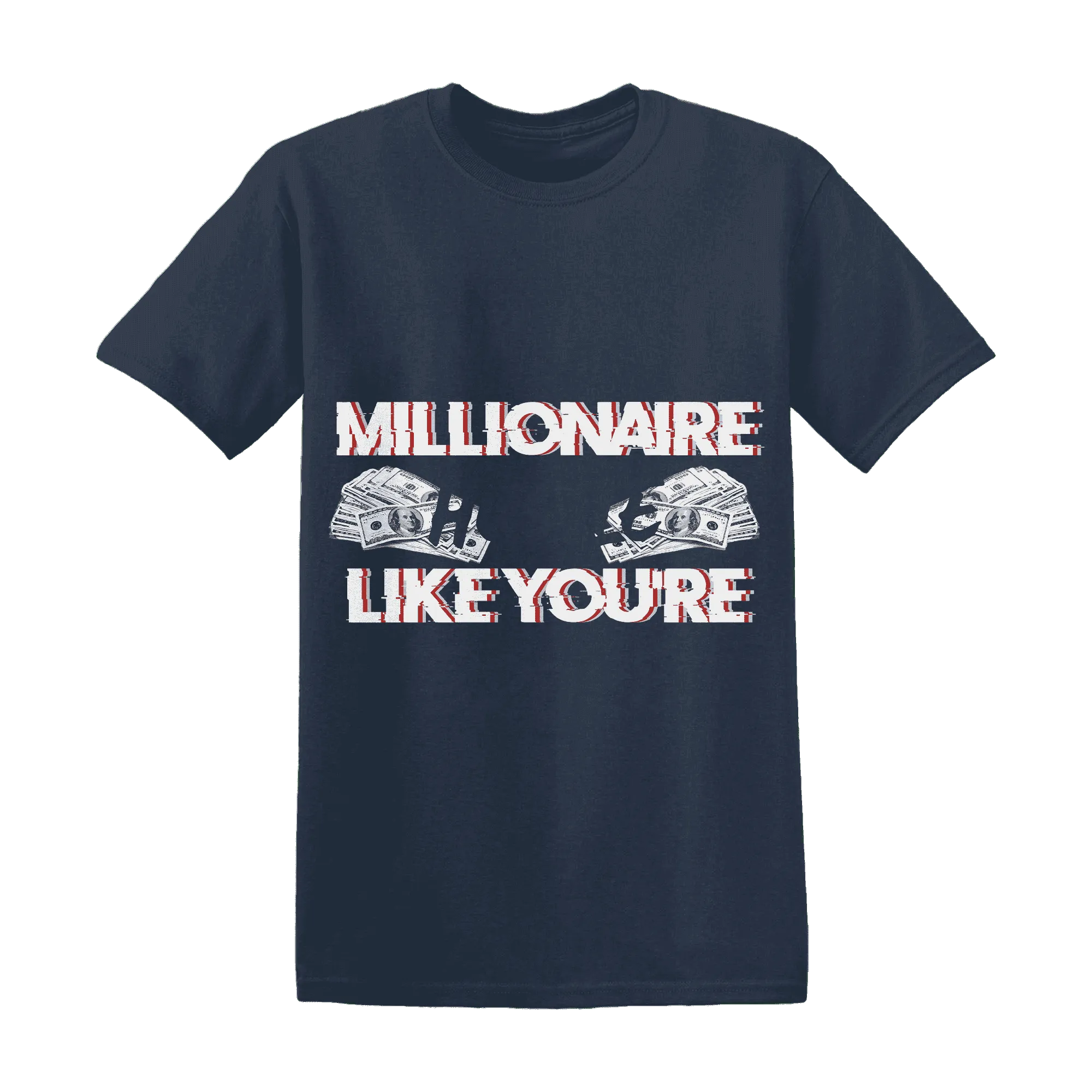 White-Navy-6s-T-Shirt-Match-Hustle-Millionaire