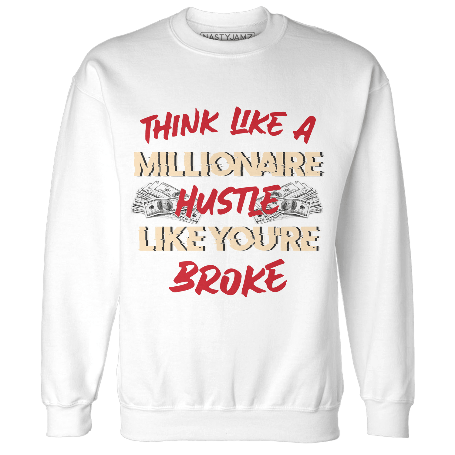 Jumman Jack University Red Sweatshirt Match Hustle Millionaire - NastyJamz