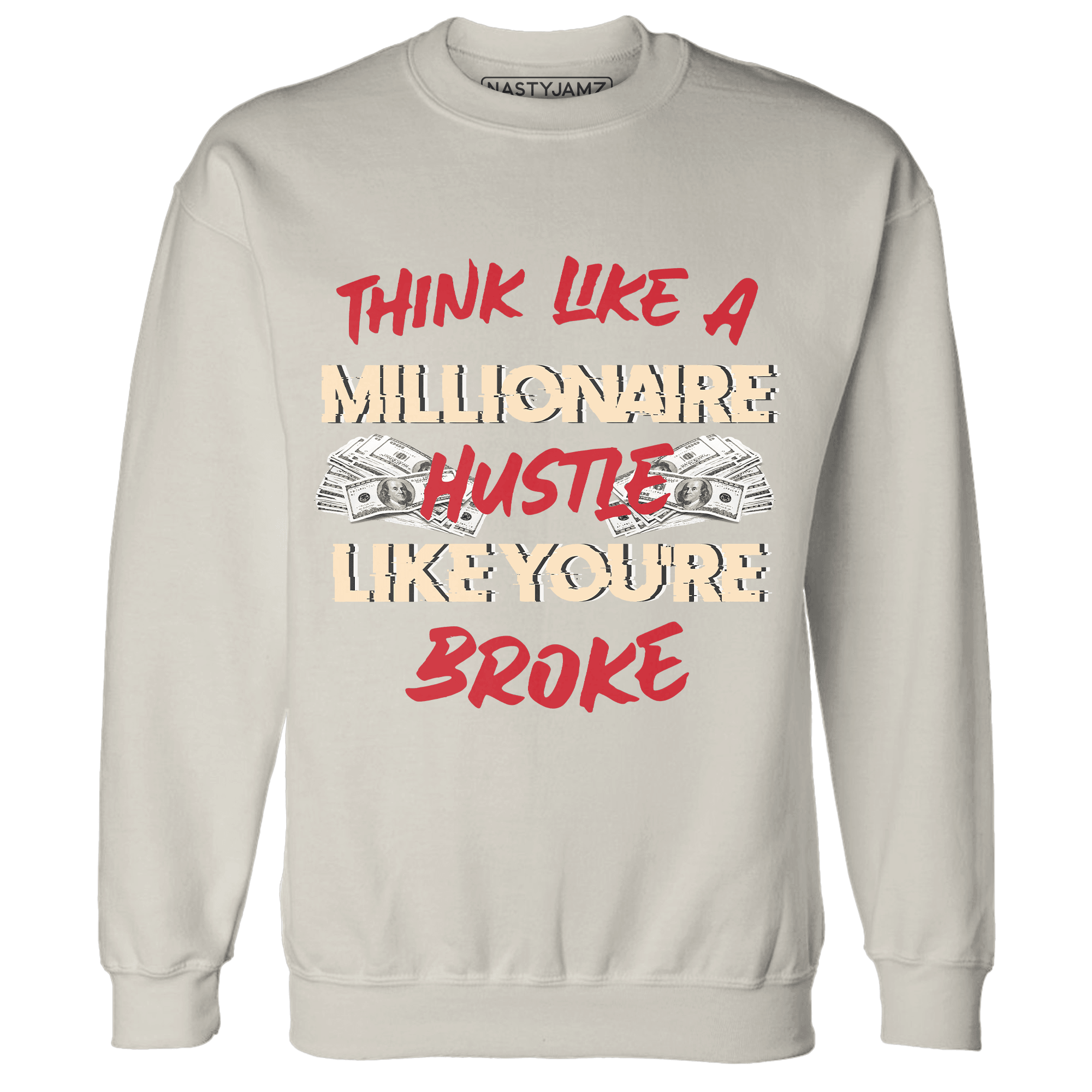 Jumman Jack University Red Sweatshirt Match Hustle Millionaire - NastyJamz
