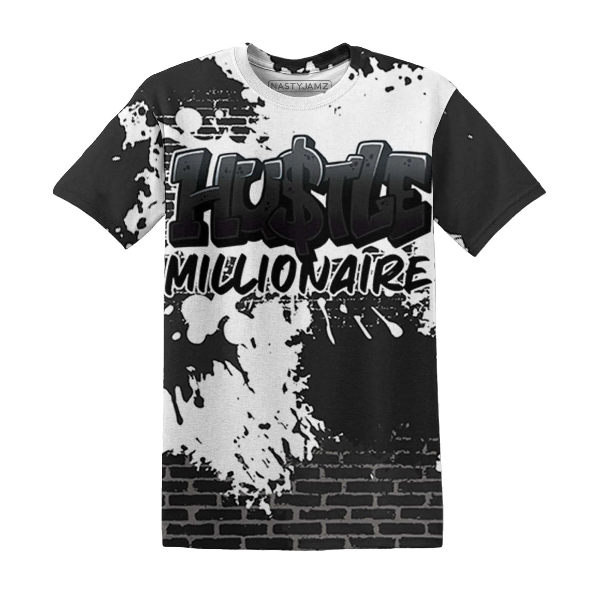 White-Thunder-4s-T-Shirt-Match-Hustle-Millionaire-3D