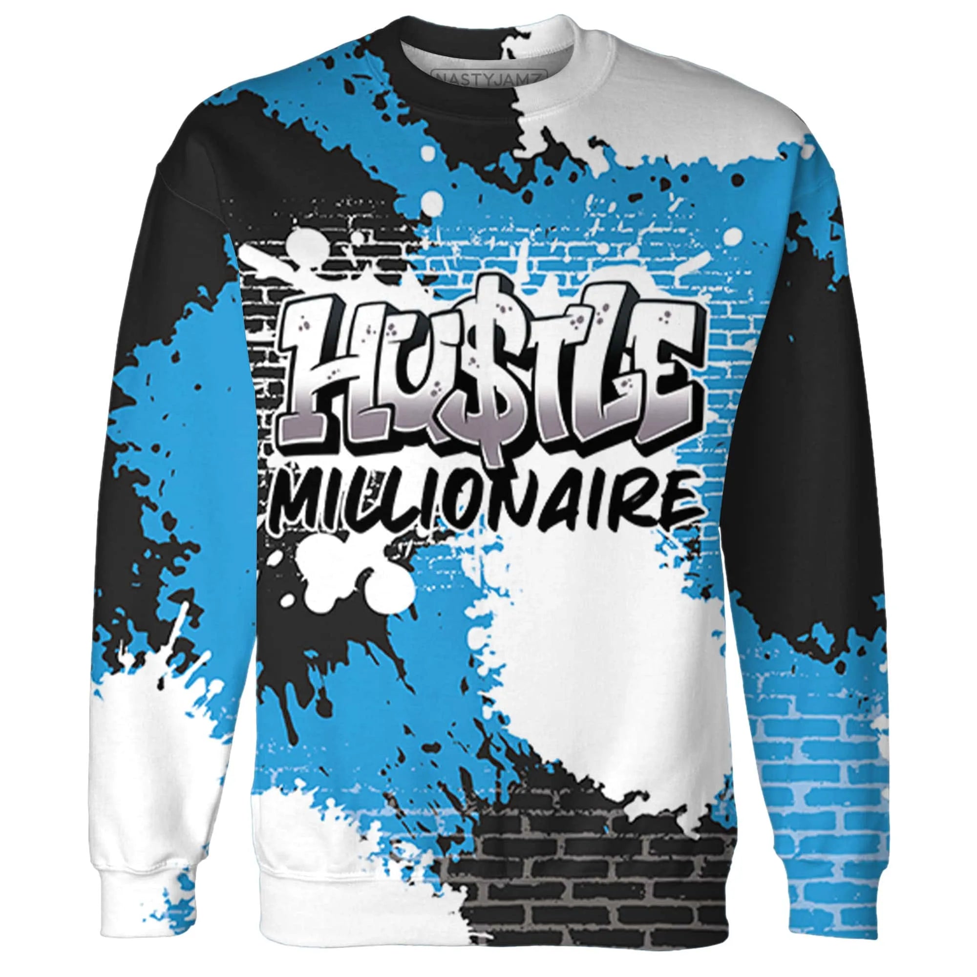 Powder-Blue-9s-Sweatshirt-Match-Hustle-Millionaire-3D