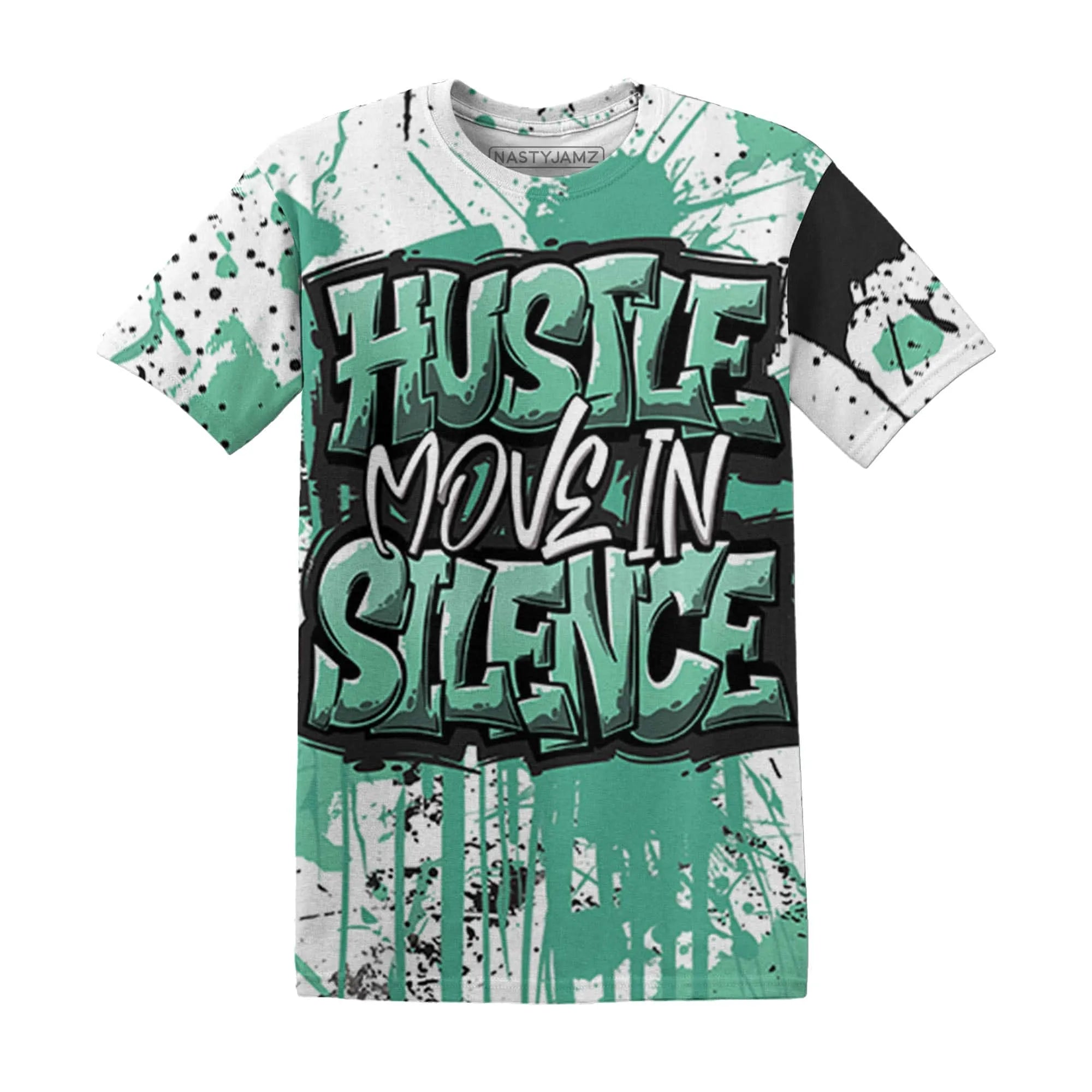 High-OG-Green-Glow-1s-T-Shirt-Match-Hustle-Move-In-Silence-3D
