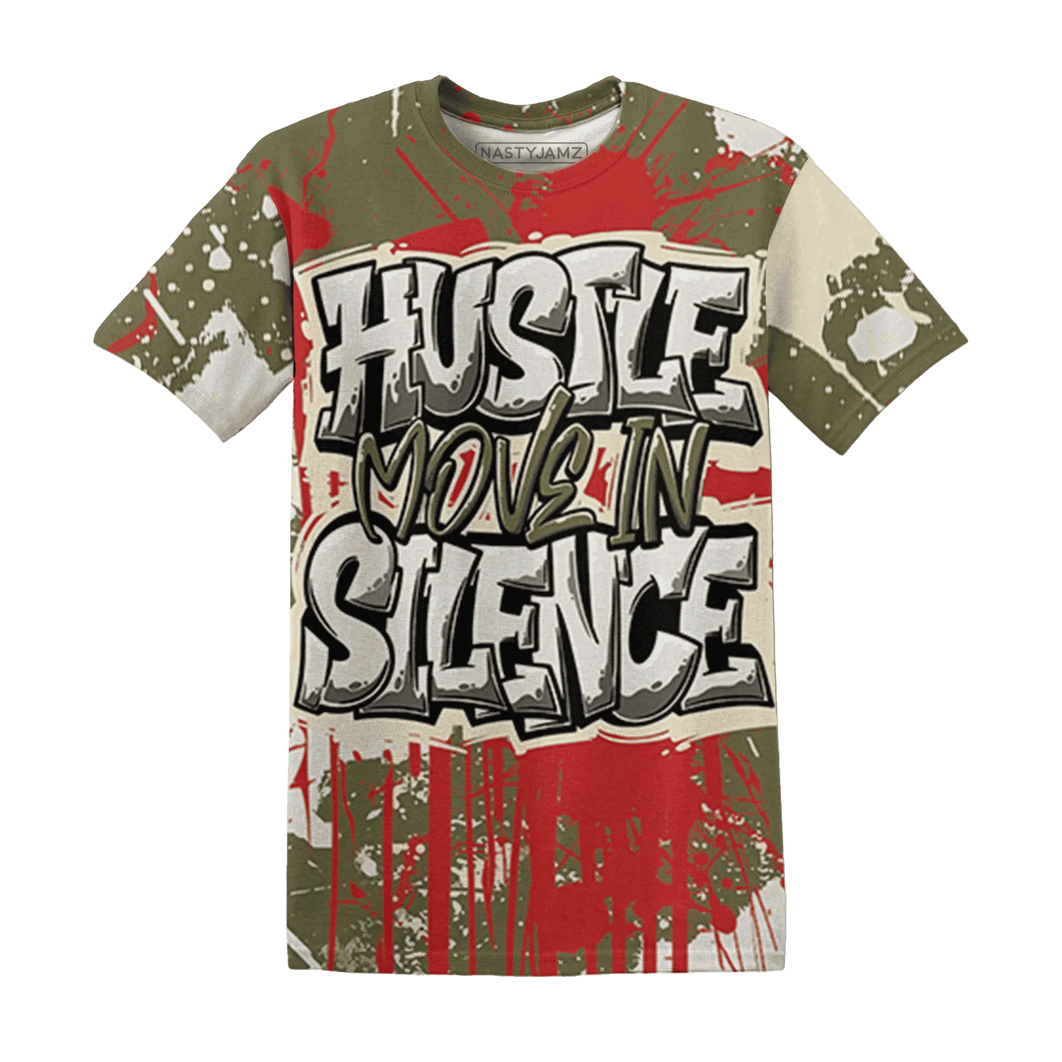 Medium-Olive-1s-T-Shirt-Match-Hustle-Move-In-Silence-3D