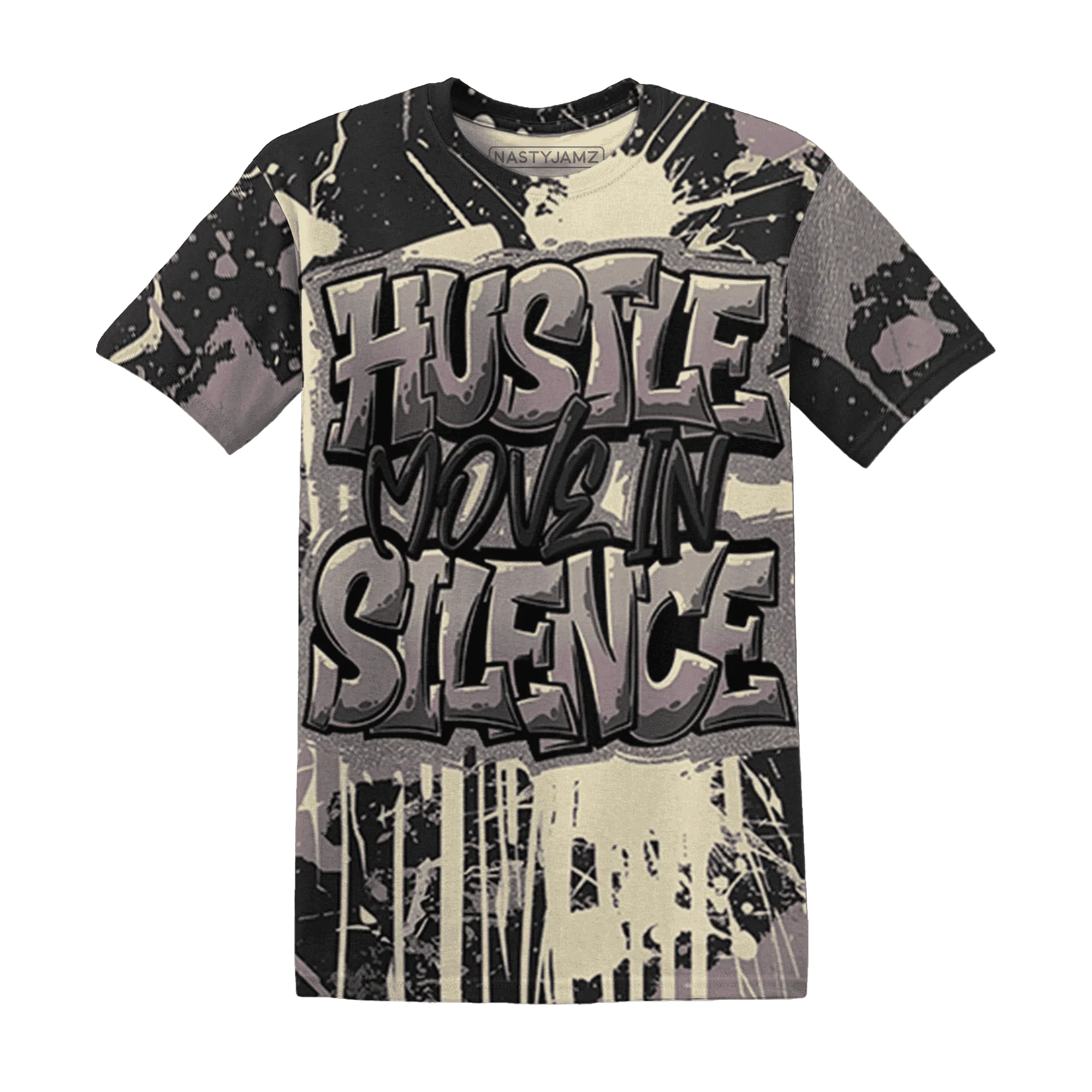 Black-Violet-Ore-3s-T-Shirt-Match-Hustle-Move-In-Silence-3D
