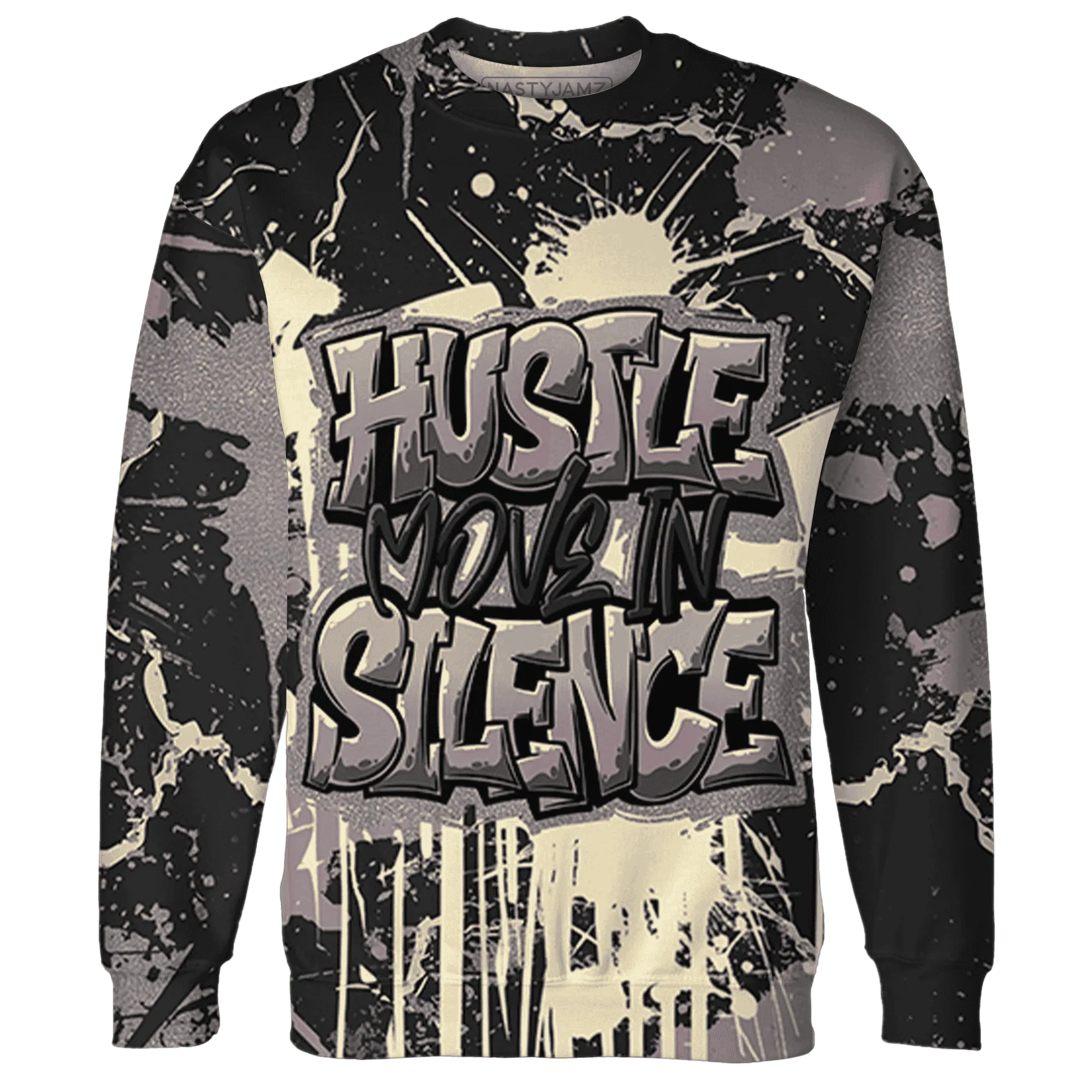 Black-Violet-Ore-3s-Sweatshirt-Match-Hustle-Move-In-Silence-3D