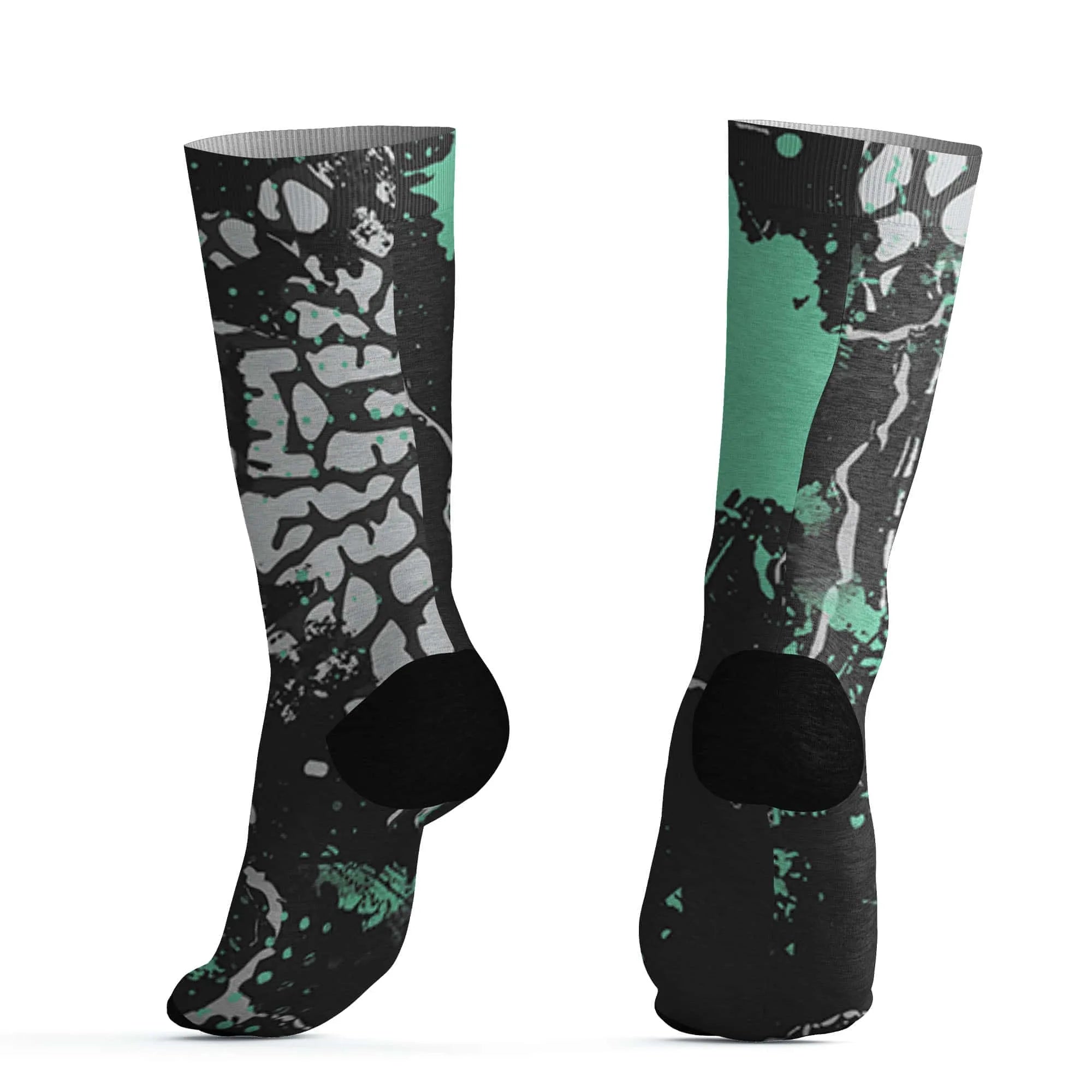 Green-Glow-3s-Socks-Match-Hustle-Move-In-Silence-3D