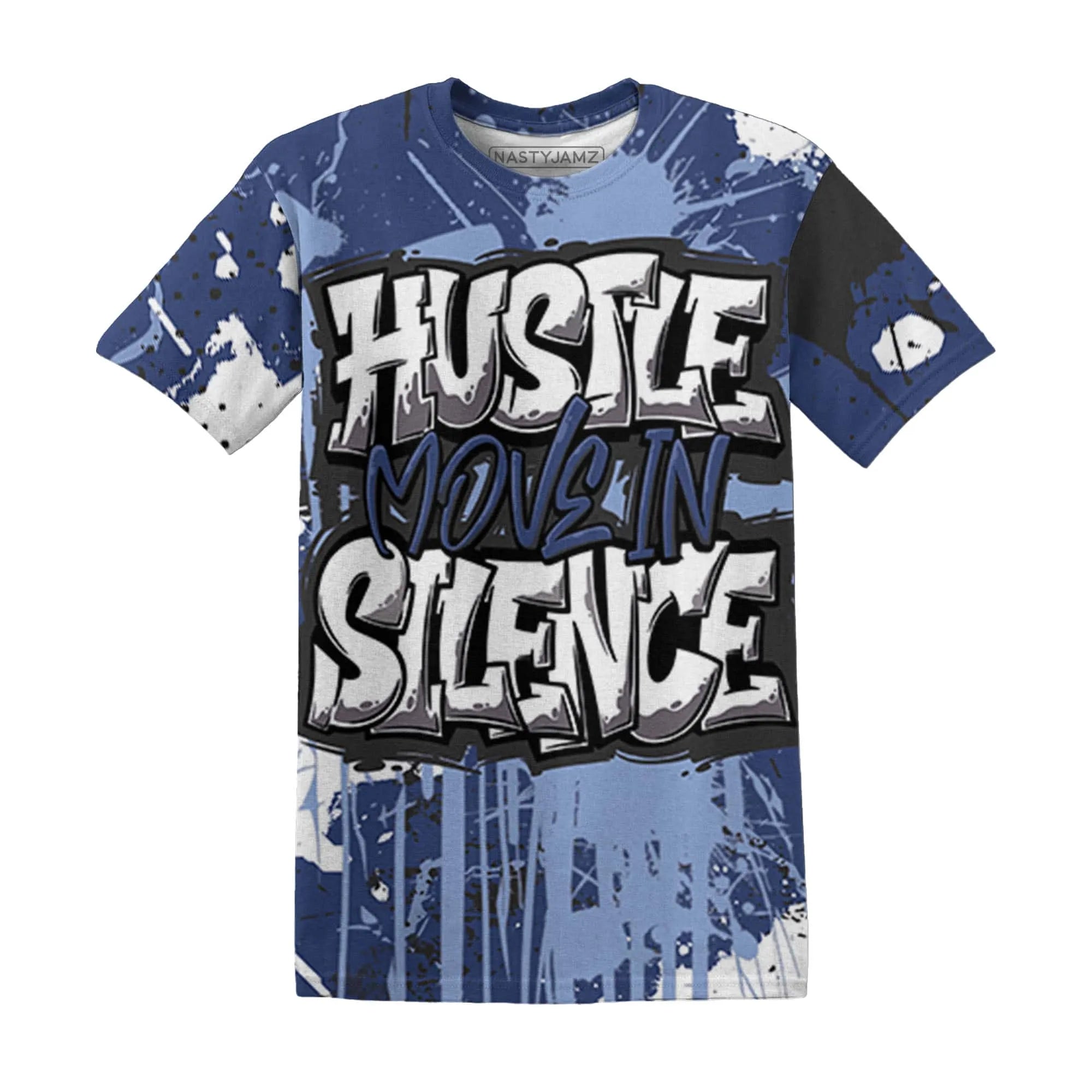 Midnight-Navy-5s-T-Shirt-Match-Hustle-Move-In-Silence-3D