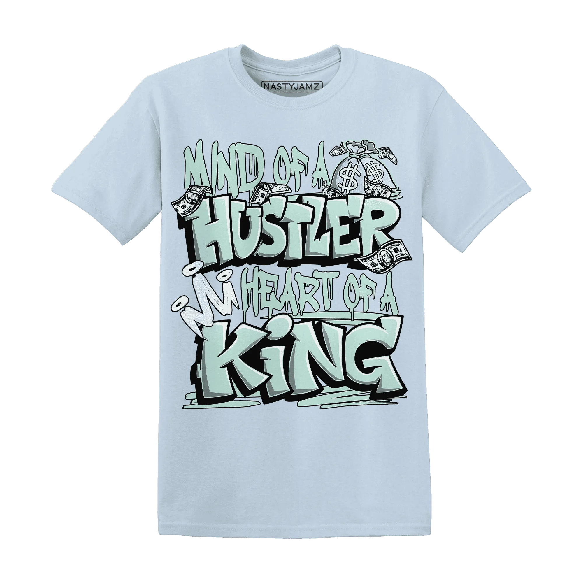 NastyJamz-AF-1-Low-Jade-Ice-White-T-Shirt-Match-Hustler-Heart-King