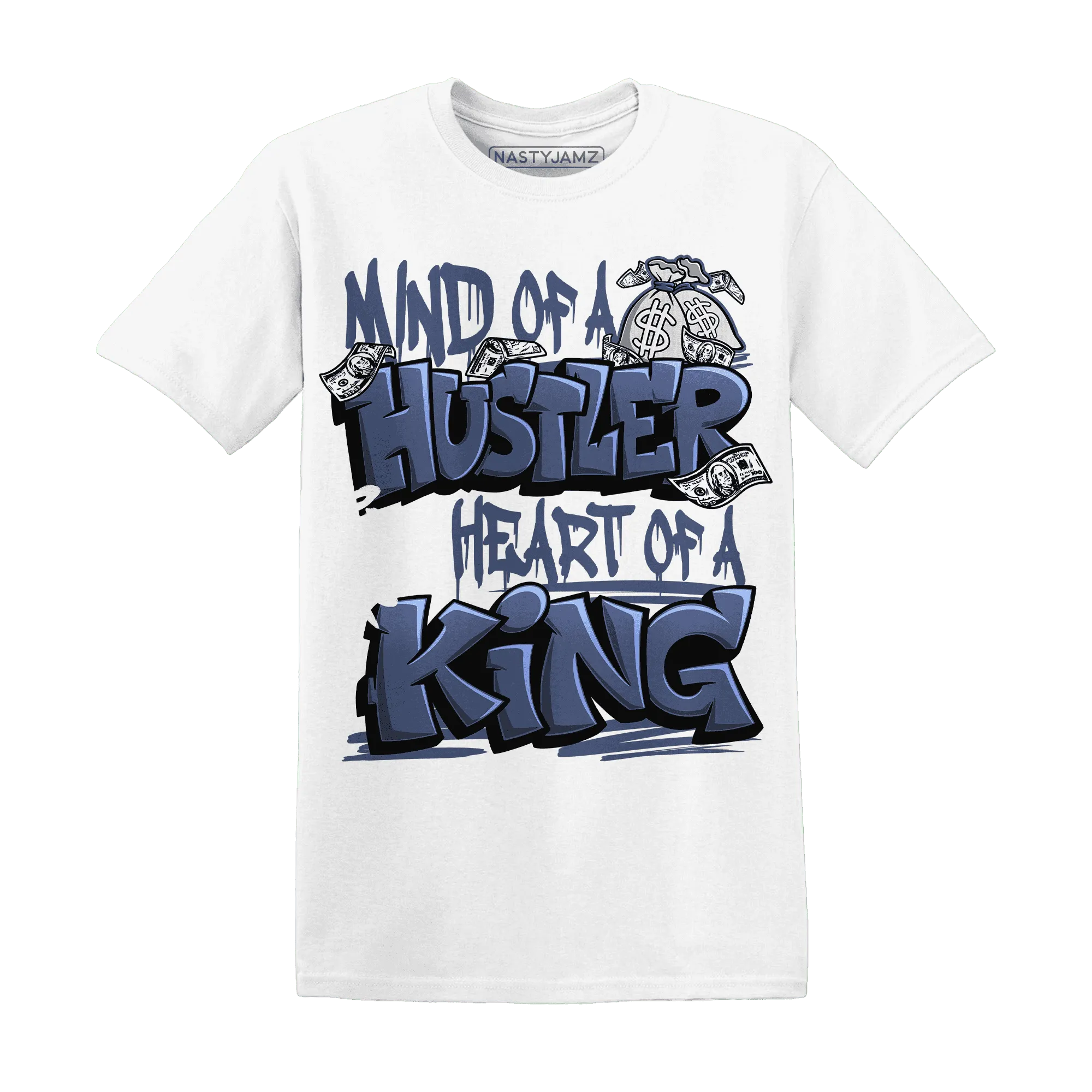 Low-Diffused-Blue-11s-T-Shirt-Match-Hustler-Heart-King