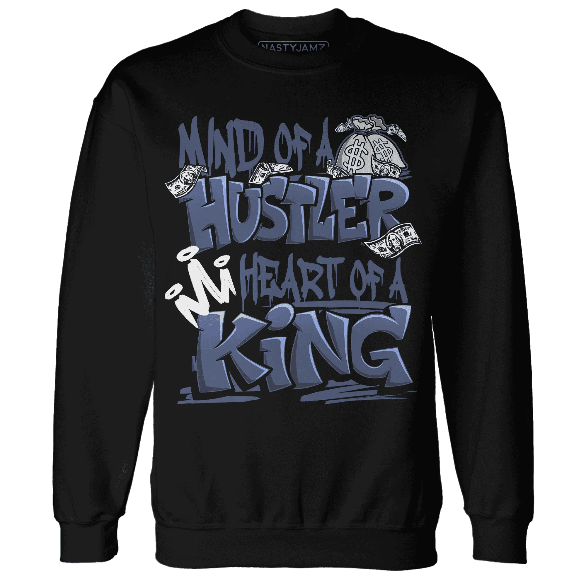 Low-Diffused-Blue-11s-Sweatshirt-Match-Hustler-Heart-King