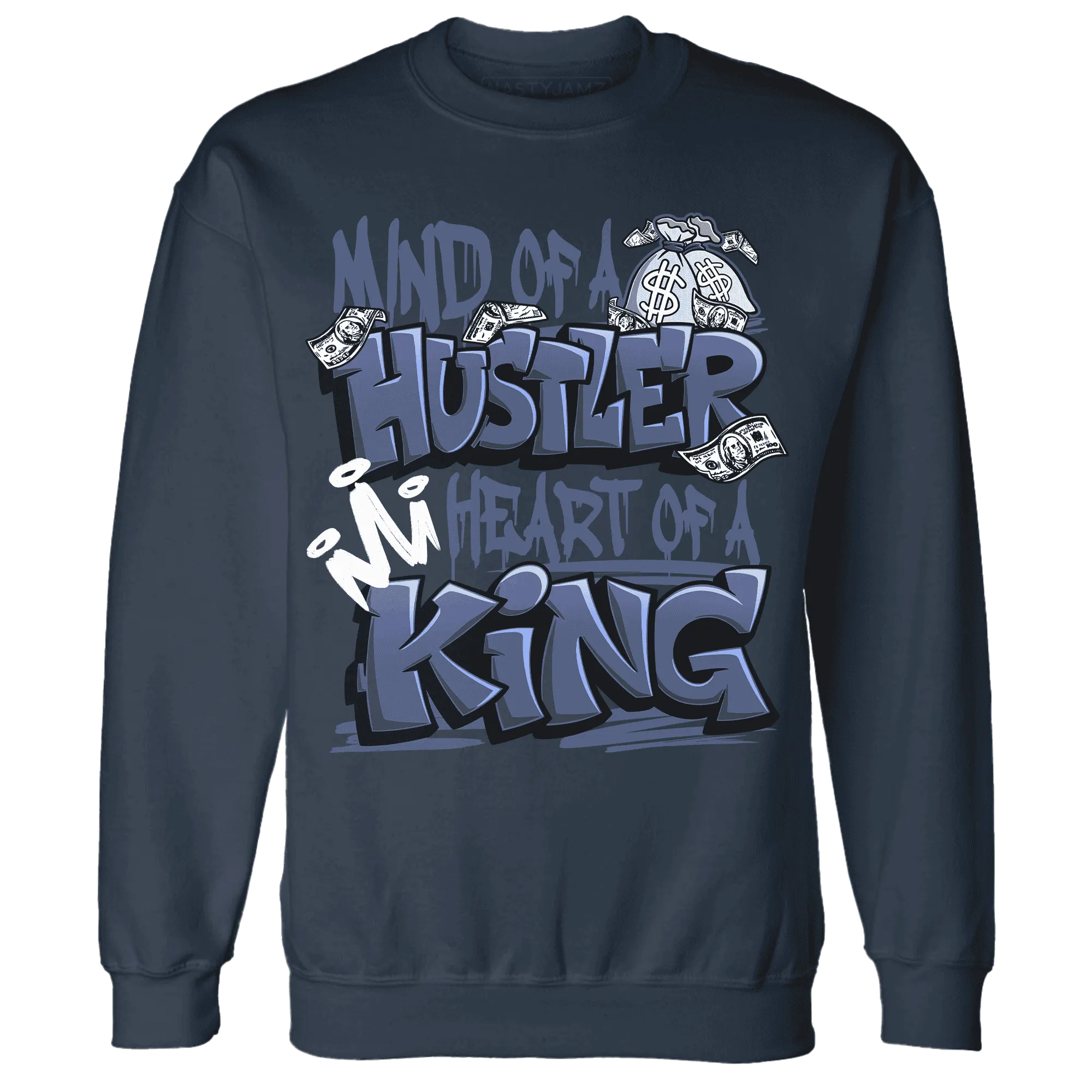 Low-Diffused-Blue-11s-Sweatshirt-Match-Hustler-Heart-King