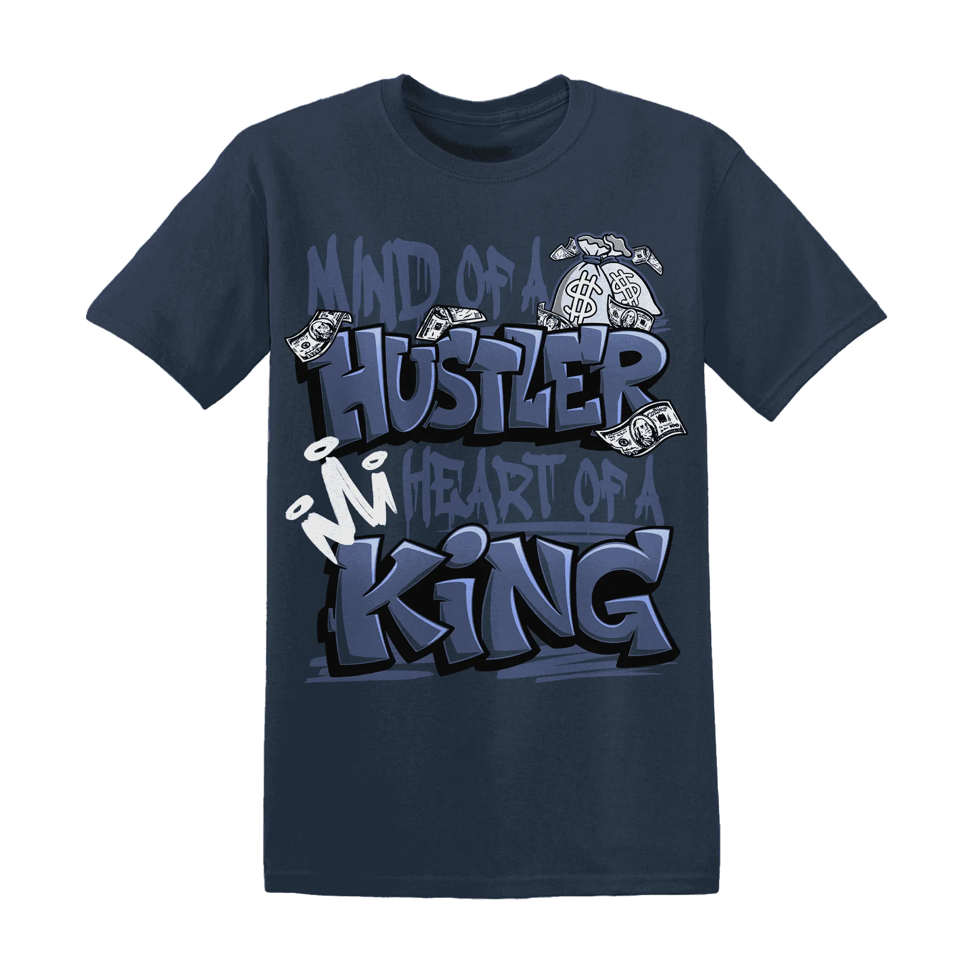 Low-Diffused-Blue-11s-T-Shirt-Match-Hustler-Heart-King