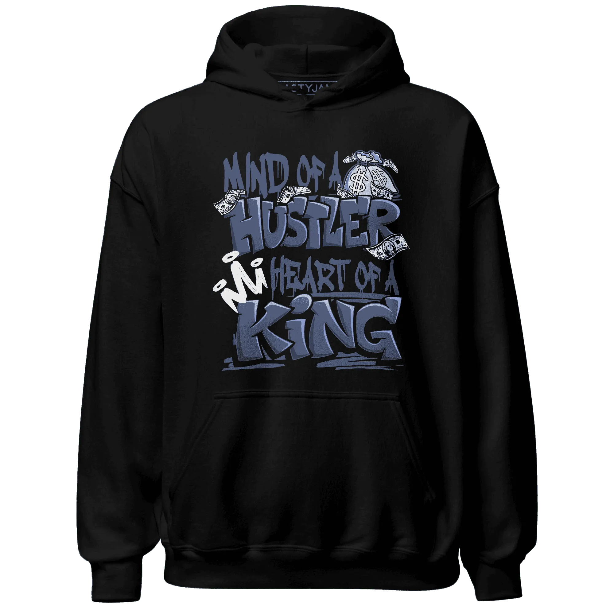 Low-Diffused-Blue-11s-Hoodie-Match-Hustler-Heart-King