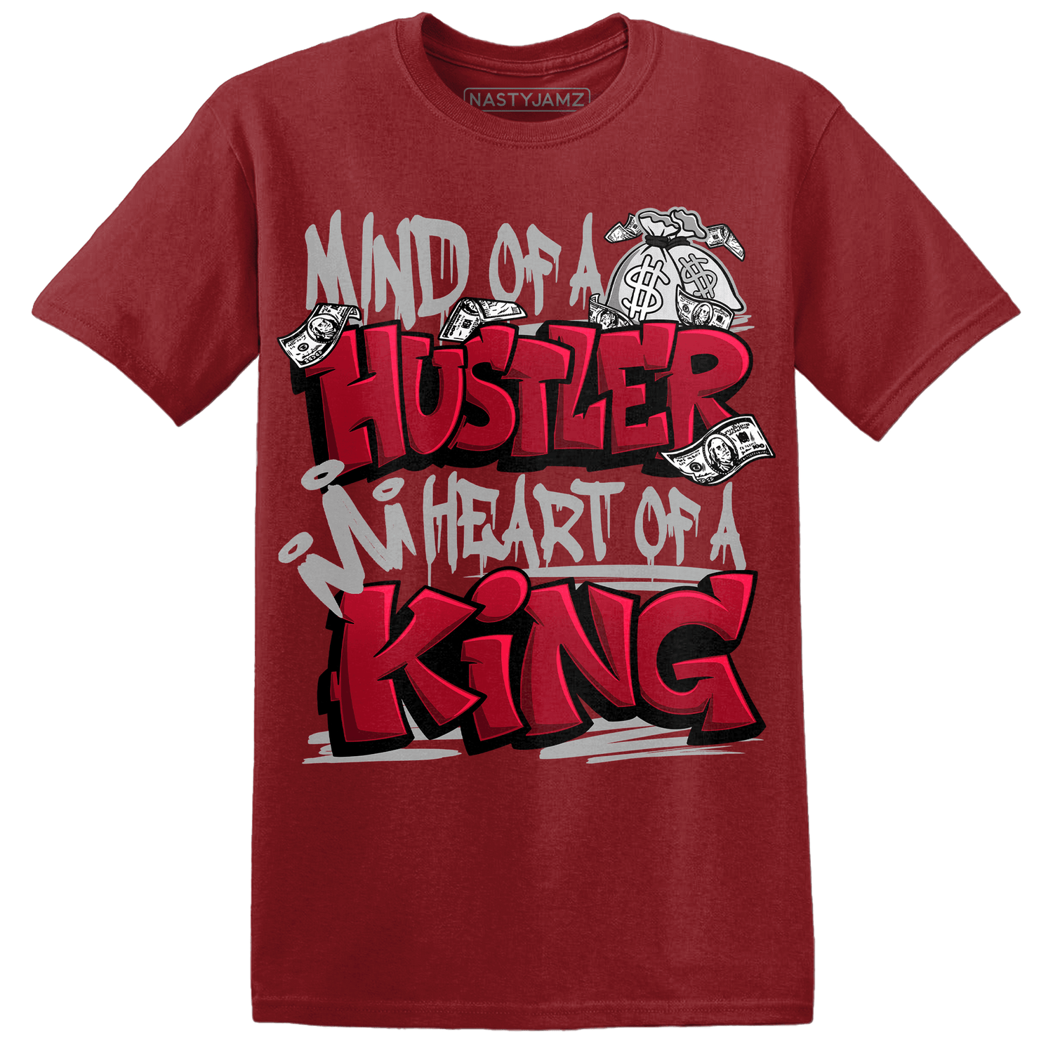 Retro Red Taxi 12s T Shirt Match Hustler Heart King - NastyJamz