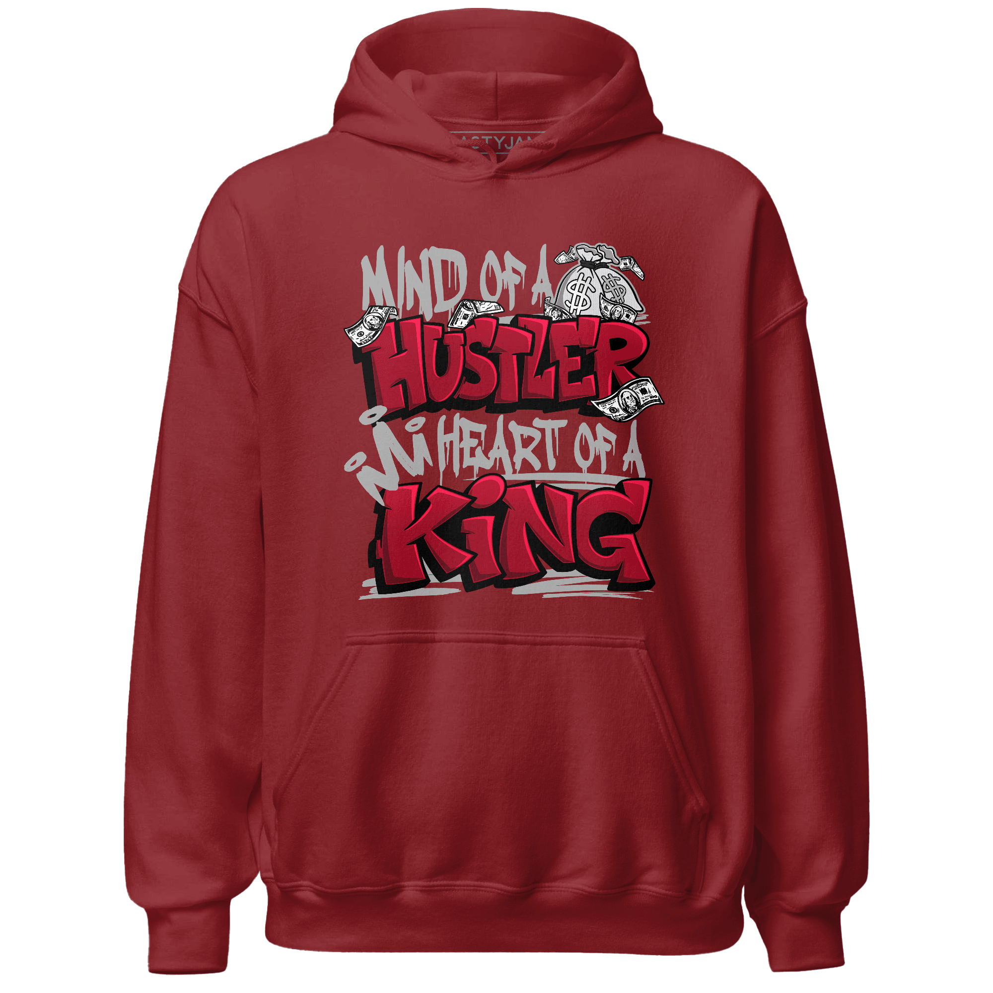 Retro Red Taxi 12s Hoodie Match Hustler Heart King - NastyJamz