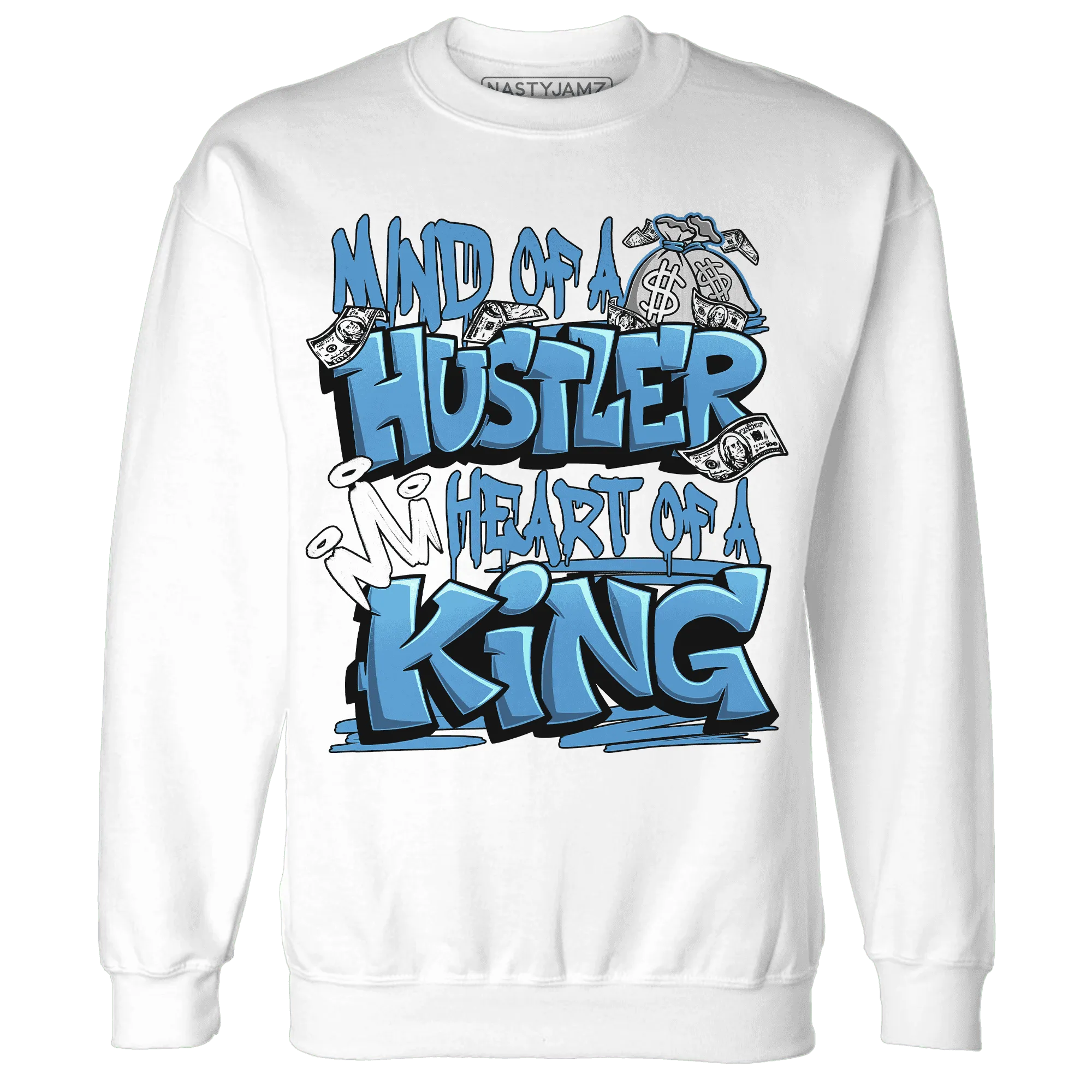 NastyJamz-Carolina-Blue-Univercitii-17s-Sweatshirt-Match-Hustler-Heart-King