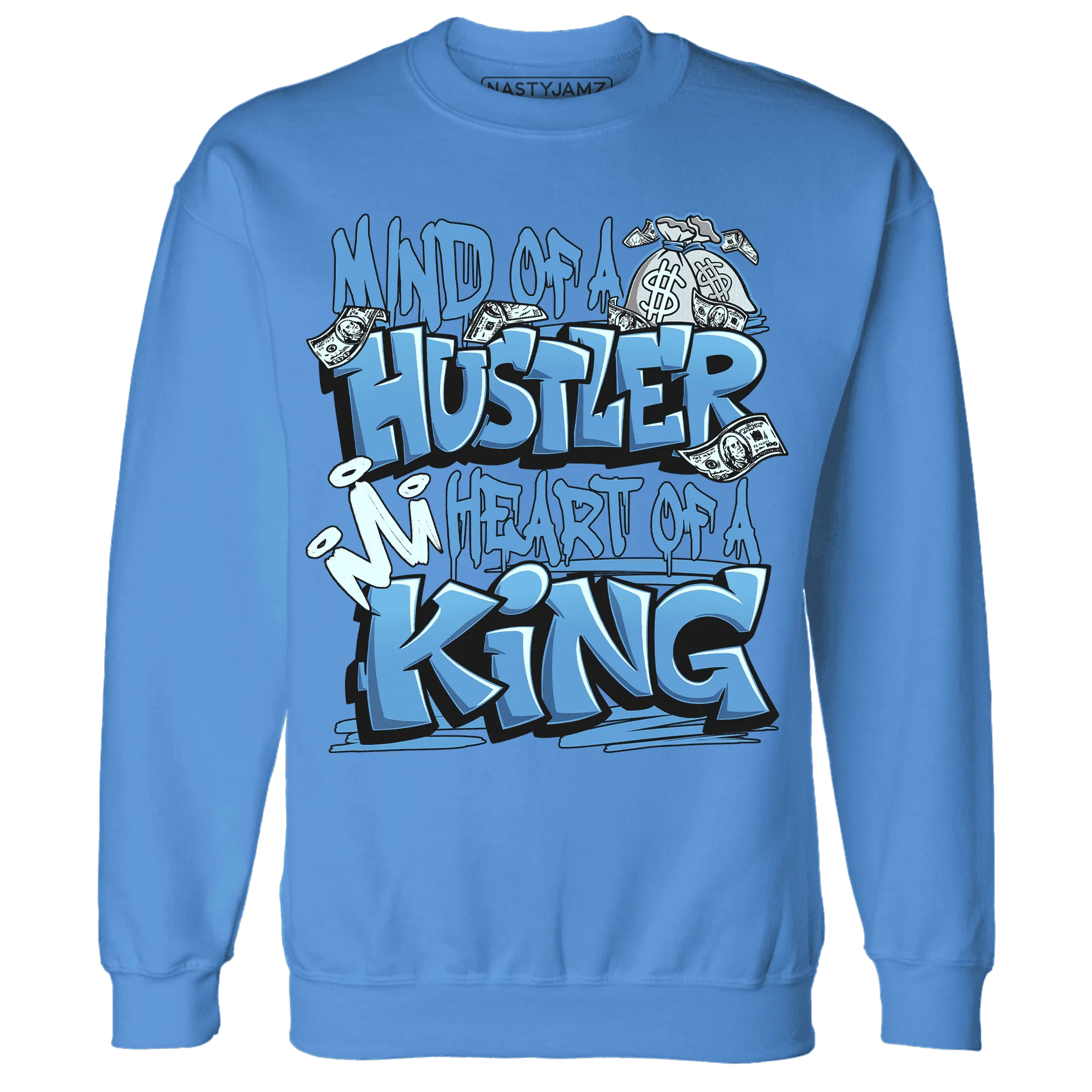 NastyJamz-Carolina-Blue-Univercitii-17s-Sweatshirt-Match-Hustler-Heart-King