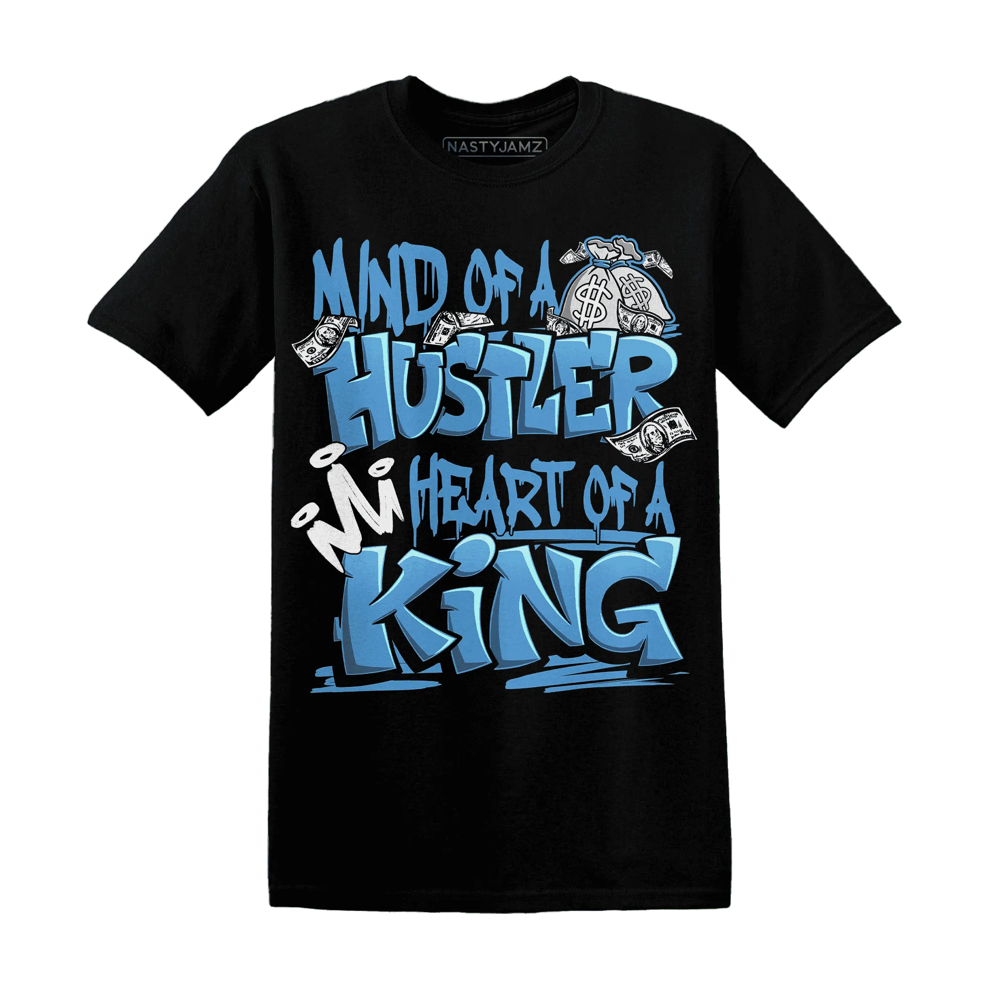 NastyJamz-Carolina-Blue-Univercitii-17s-T-Shirt-Match-Hustler-Heart-King