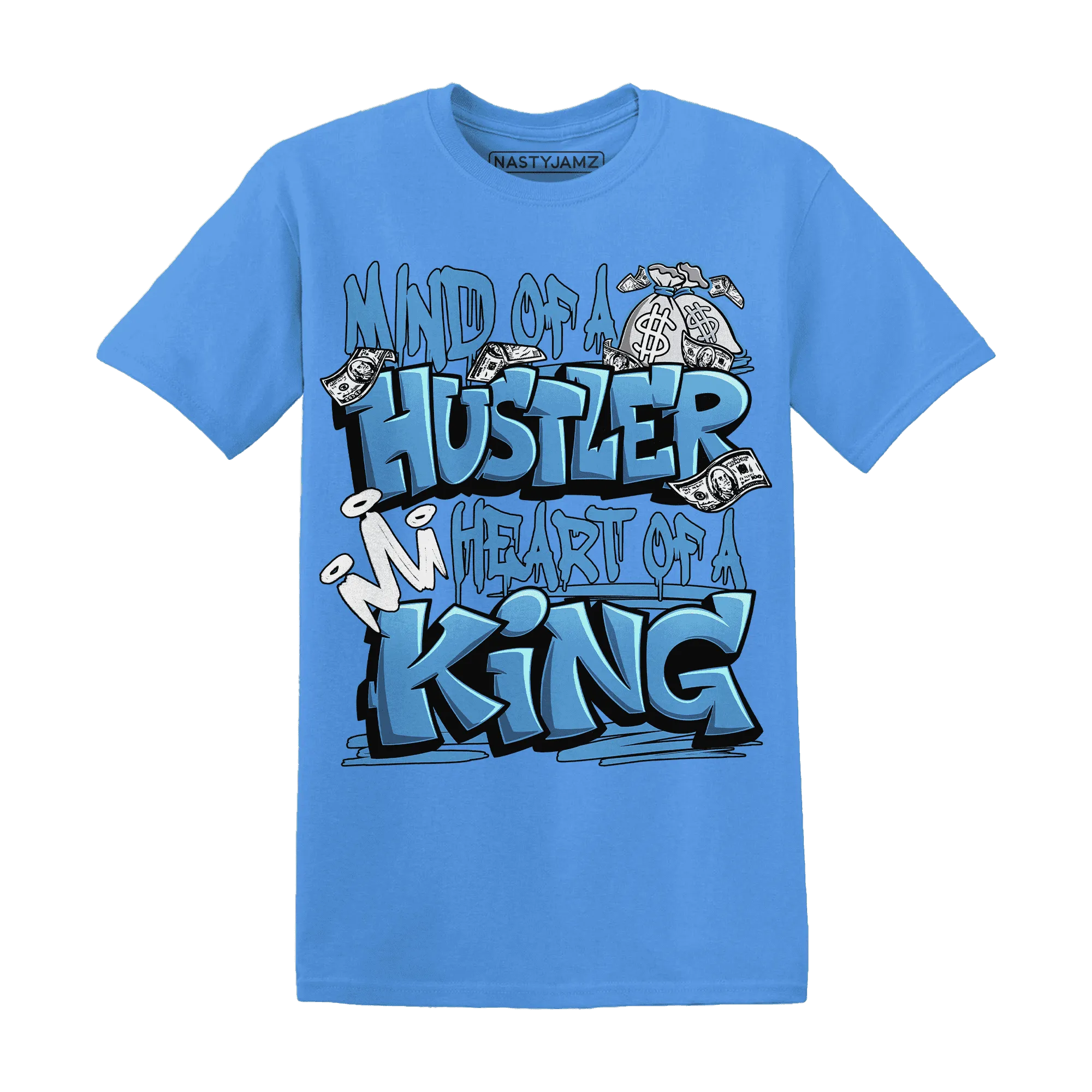 NastyJamz-Carolina-Blue-Univercitii-17s-T-Shirt-Match-Hustler-Heart-King