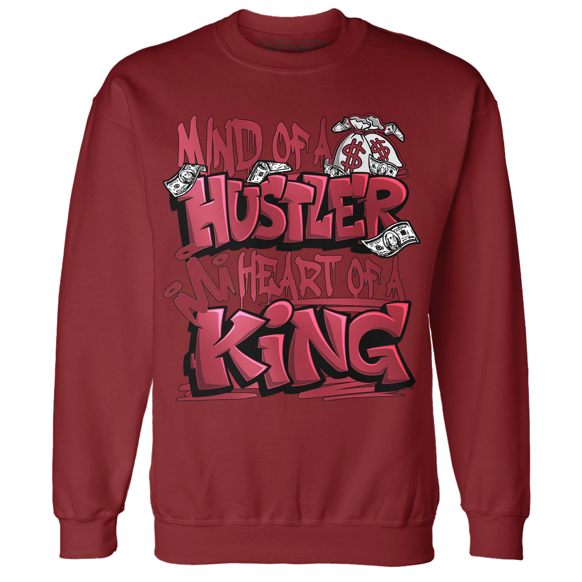 High 85 Metallic Burgundy 1s Sweatshirt Match Hustler Heart King - NastyJamz