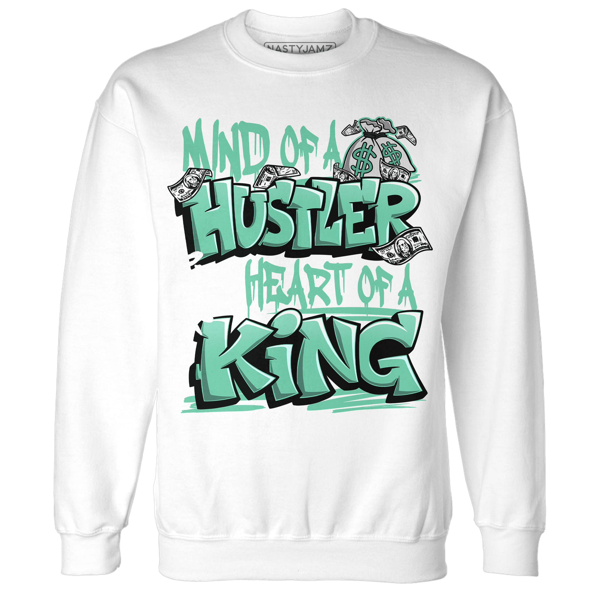 High OG Green Glow 1s Sweatshirt Match Hustler Heart King - NastyJamz