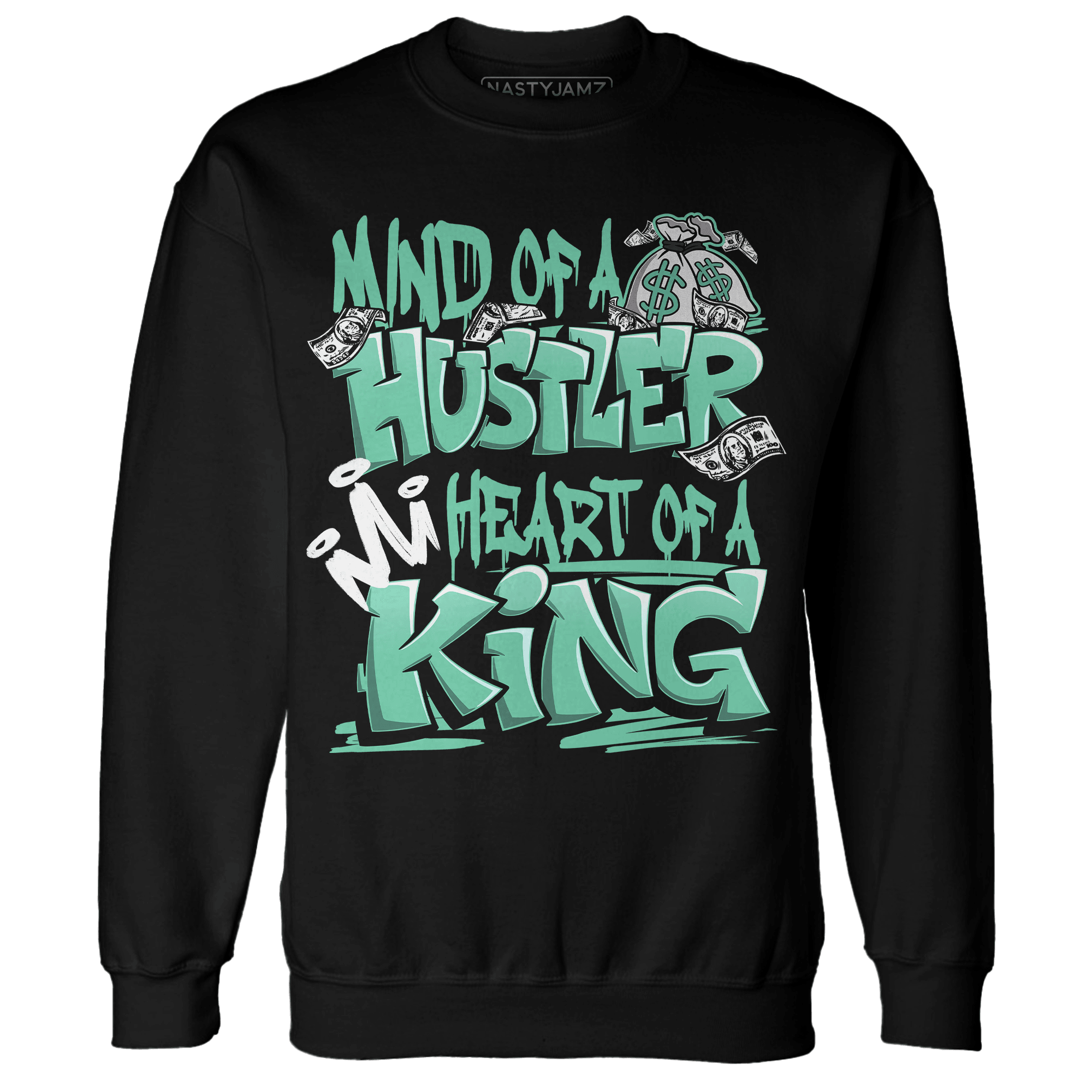High OG Green Glow 1s Sweatshirt Match Hustler Heart King - NastyJamz