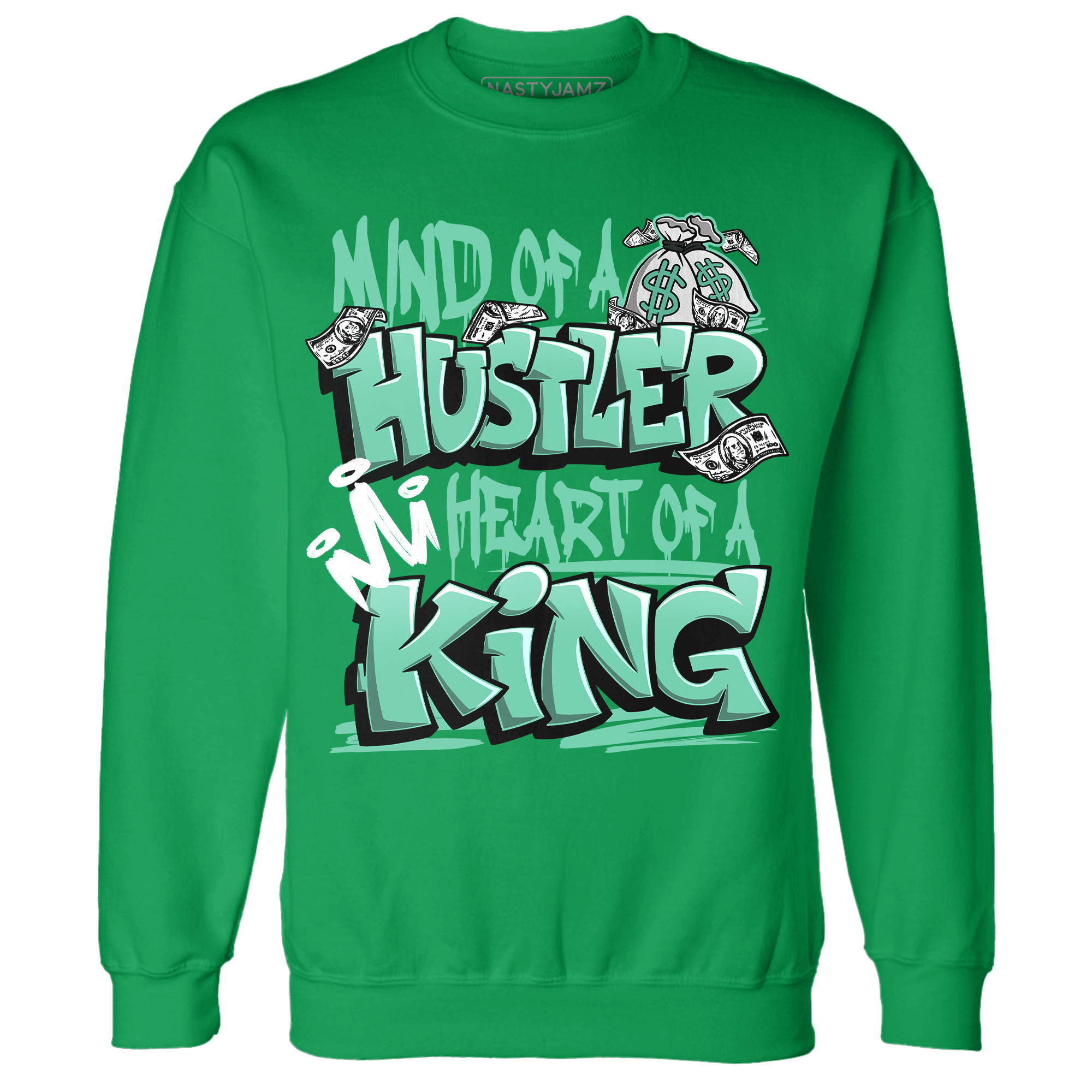 High OG Green Glow 1s Sweatshirt Match Hustler Heart King - NastyJamz