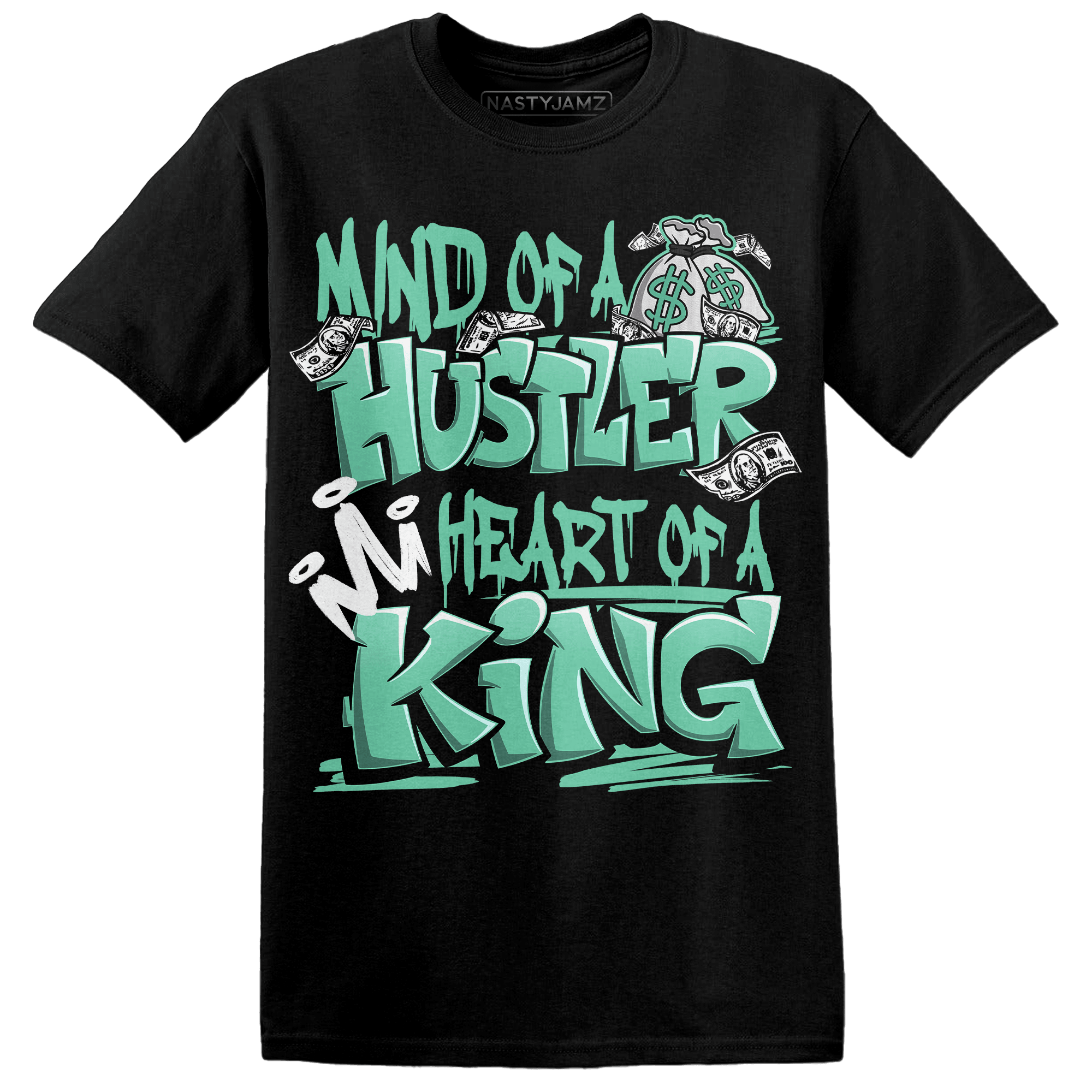 High OG Green Glow 1s T Shirt Match Hustler Heart King - NastyJamz