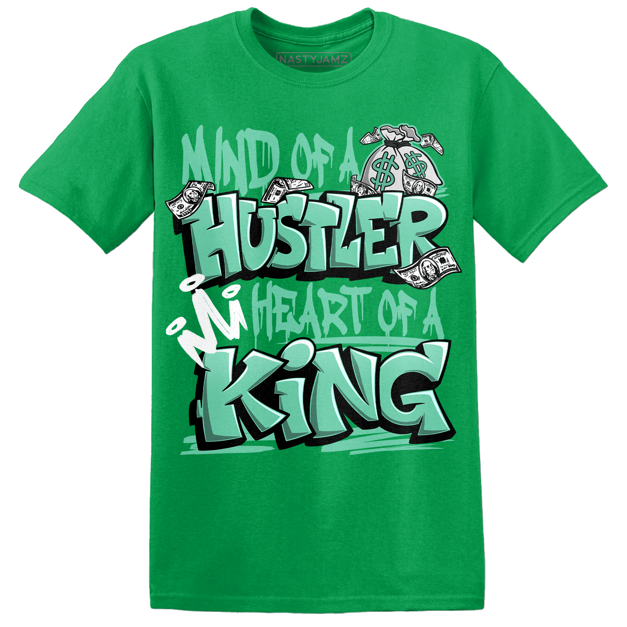 High OG Green Glow 1s T Shirt Match Hustler Heart King - NastyJamz