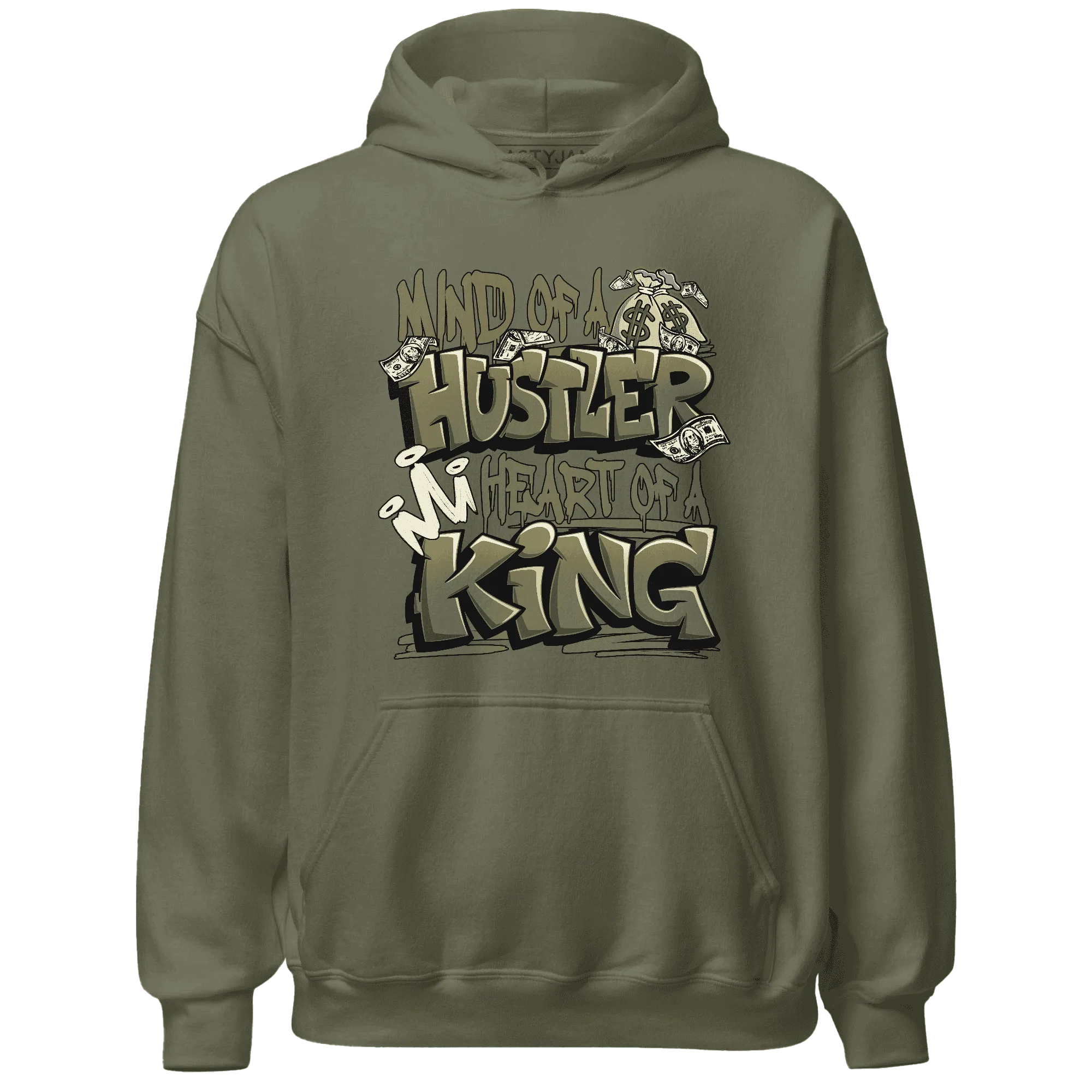 NastyJamz-Medium-Olive-1s-Hoodie-Match-Hustler-Heart-King