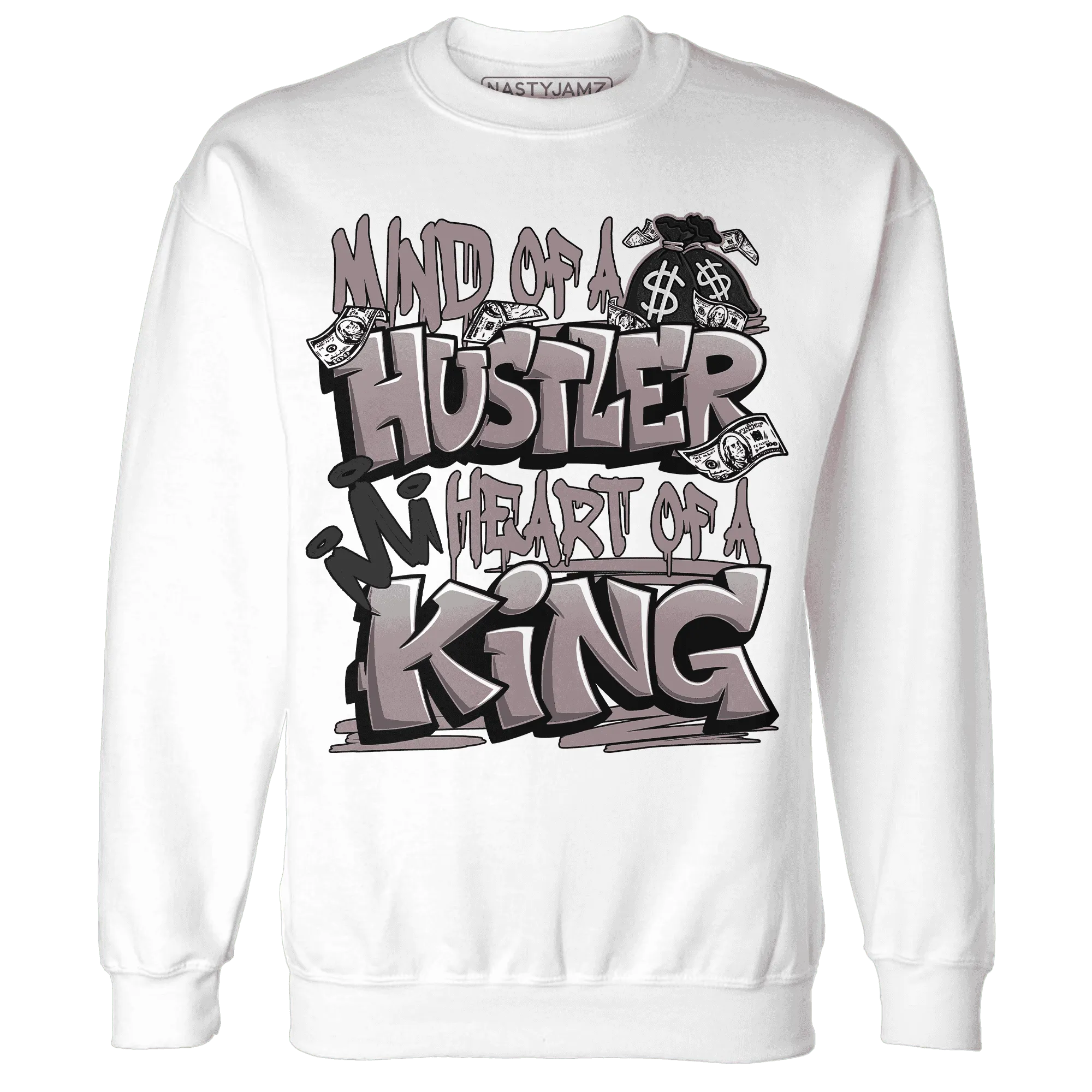 NastyJamz-Black-Violet-Ore-3s-Sweatshirt-Match-Hustler-Heart-King