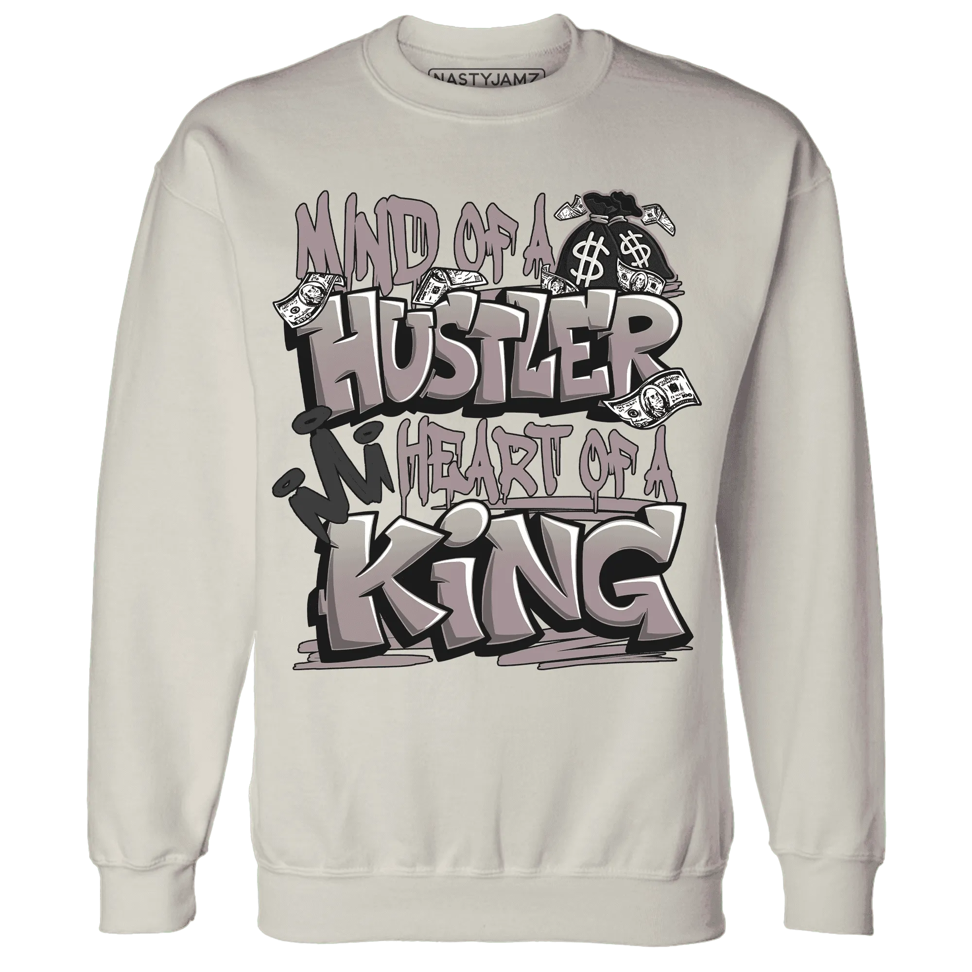 NastyJamz-Black-Violet-Ore-3s-Sweatshirt-Match-Hustler-Heart-King