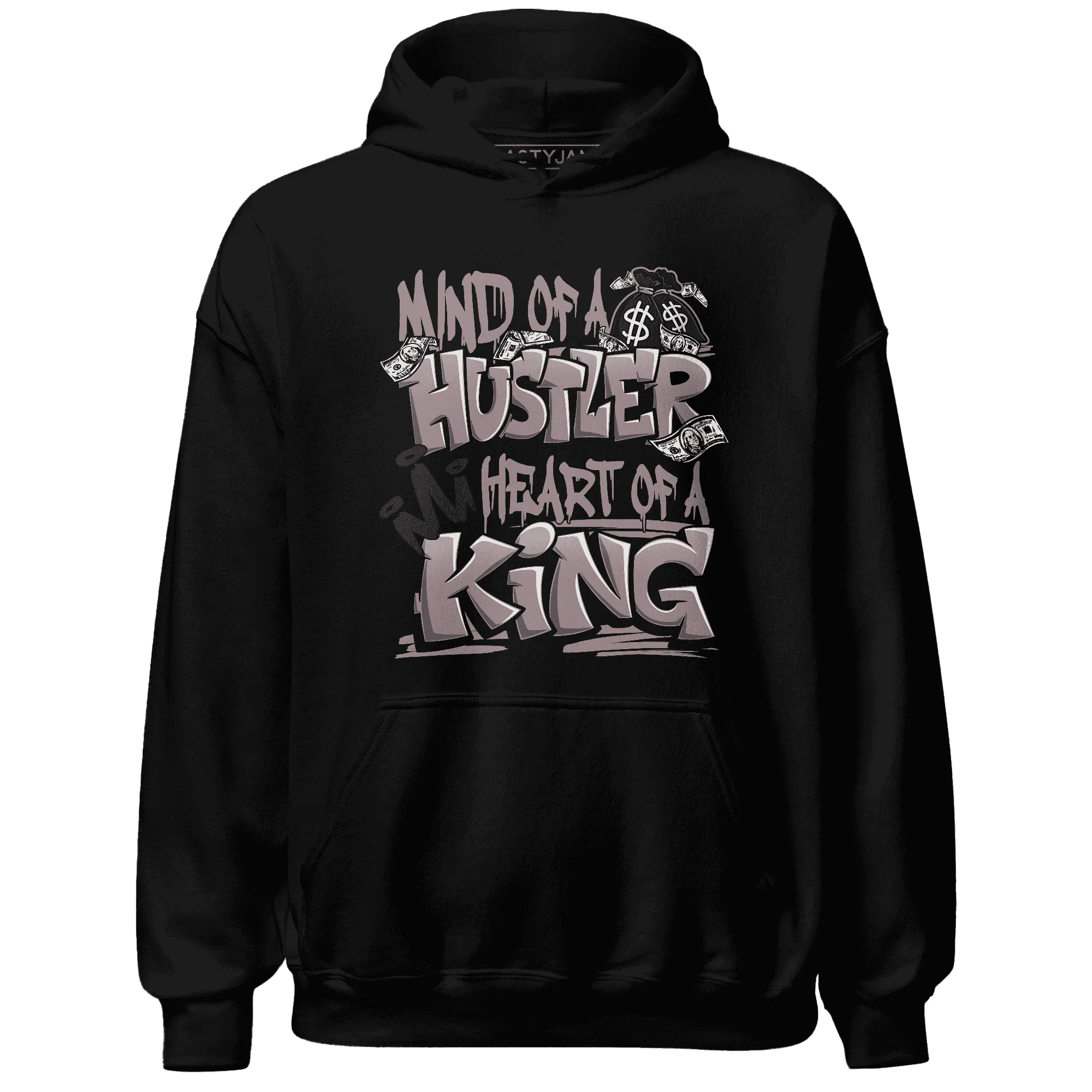 NastyJamz-Black-Violet-Ore-3s-Hoodie-Match-Hustler-Heart-King