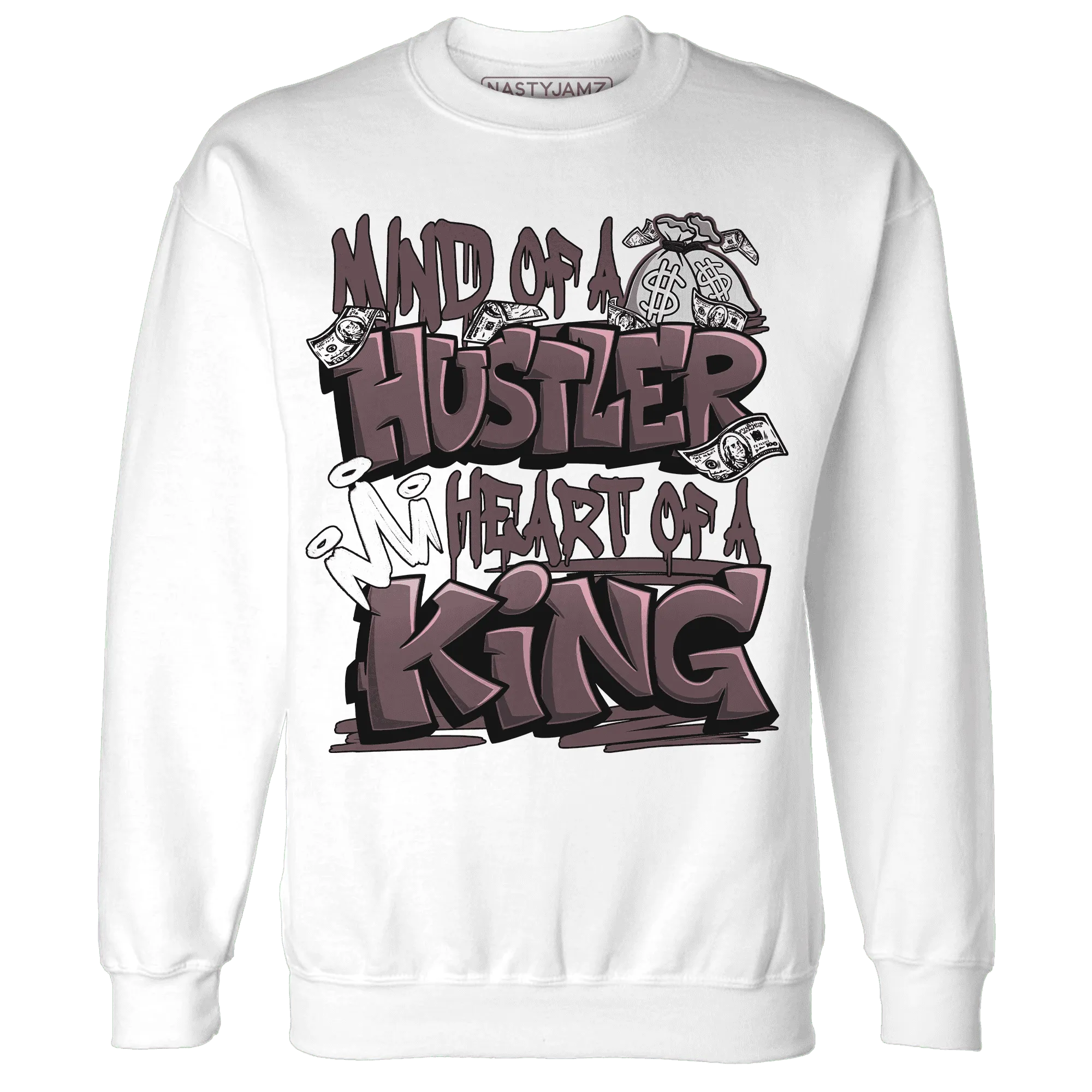 NastyJamz-Burgundy-Crush-3s-Sweatshirt-Match-Hustler-Heart-King