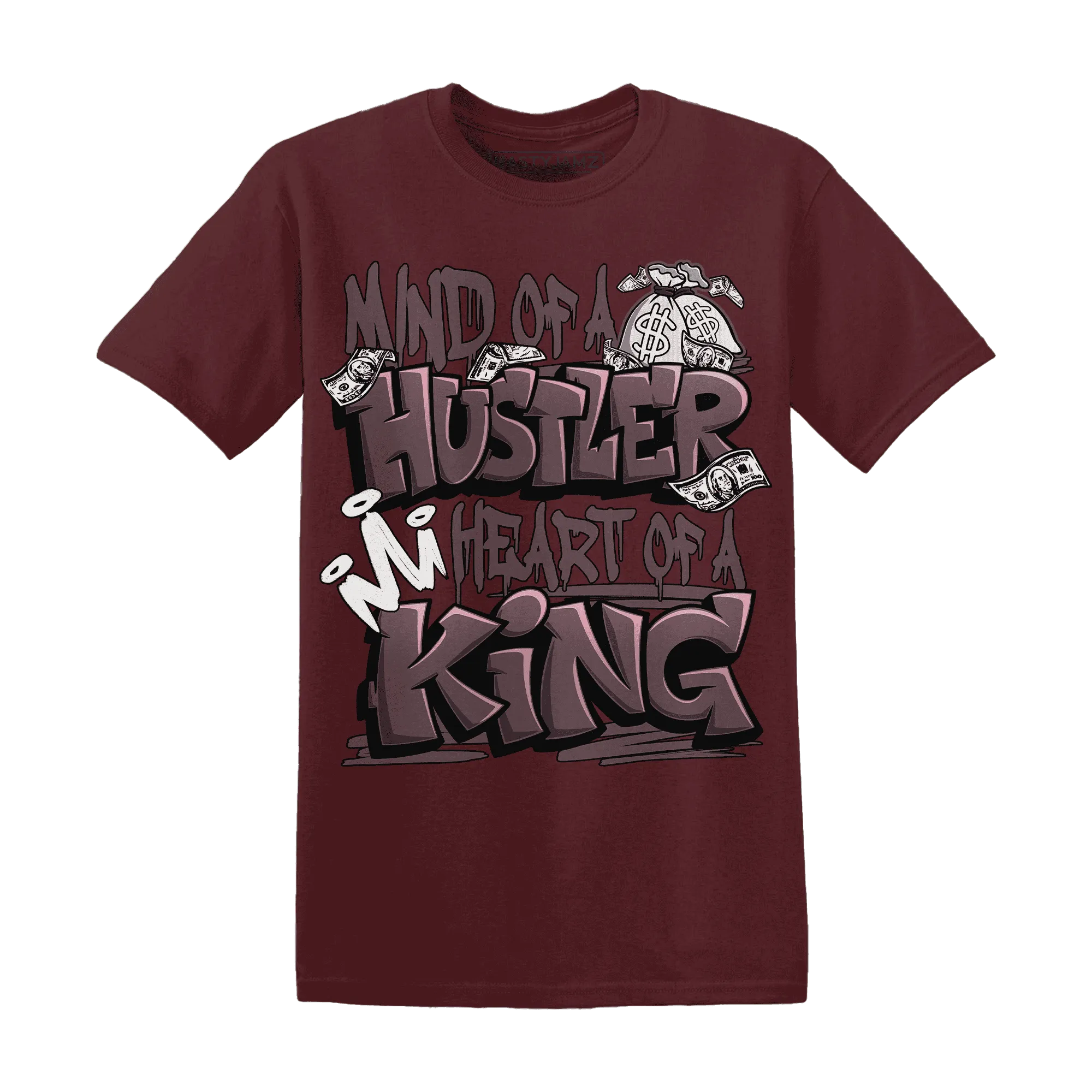 NastyJamz-Burgundy-Crush-3s-T-Shirt-Match-Hustler-Heart-King