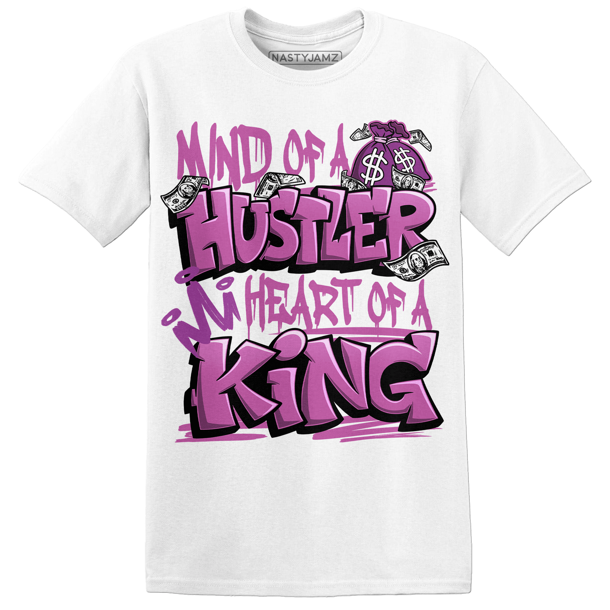 GS Hyper Violet 4s T Shirt Match Hustler Heart King - NastyJamz