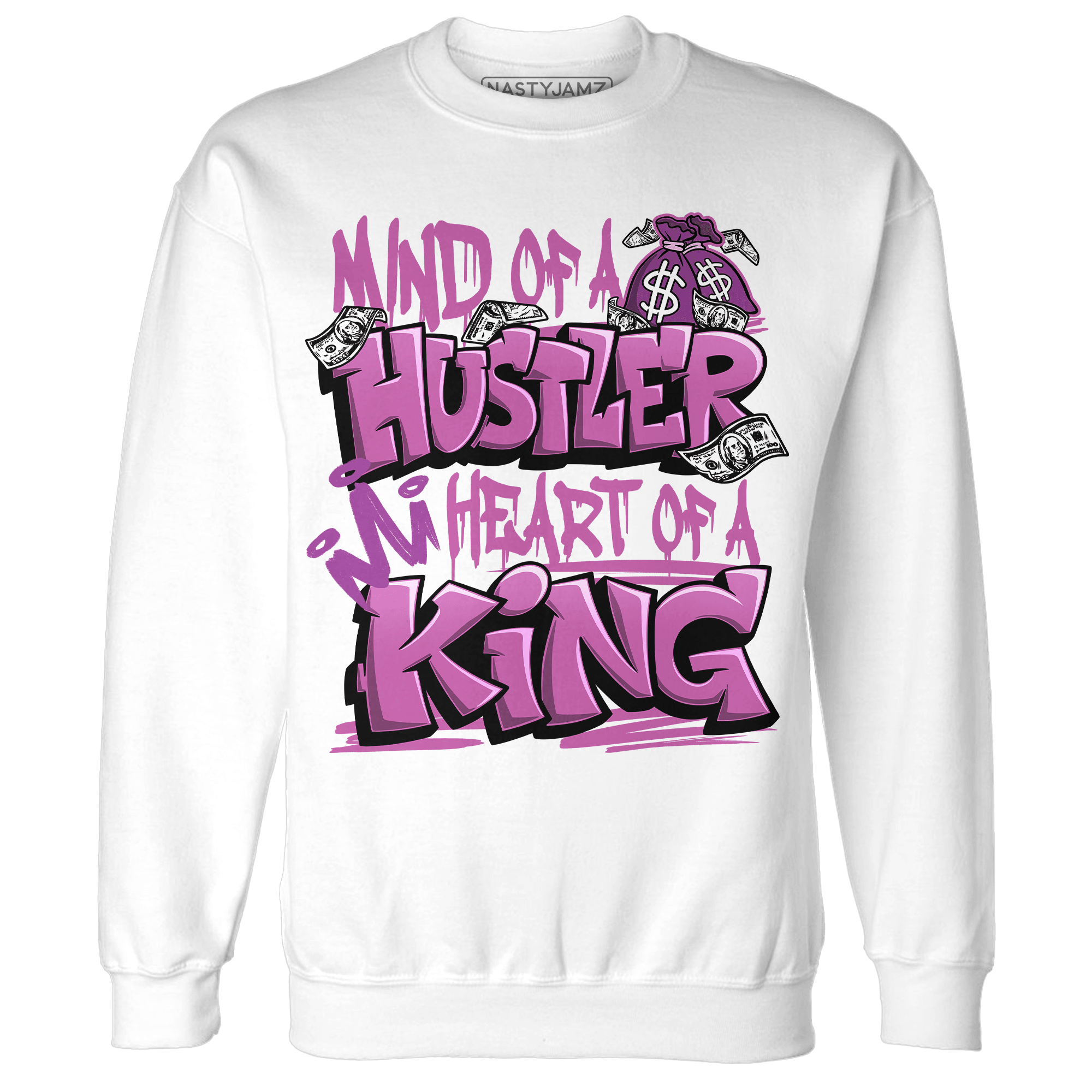 GS Hyper Violet 4s Sweatshirt Match Hustler Heart King - NastyJamz