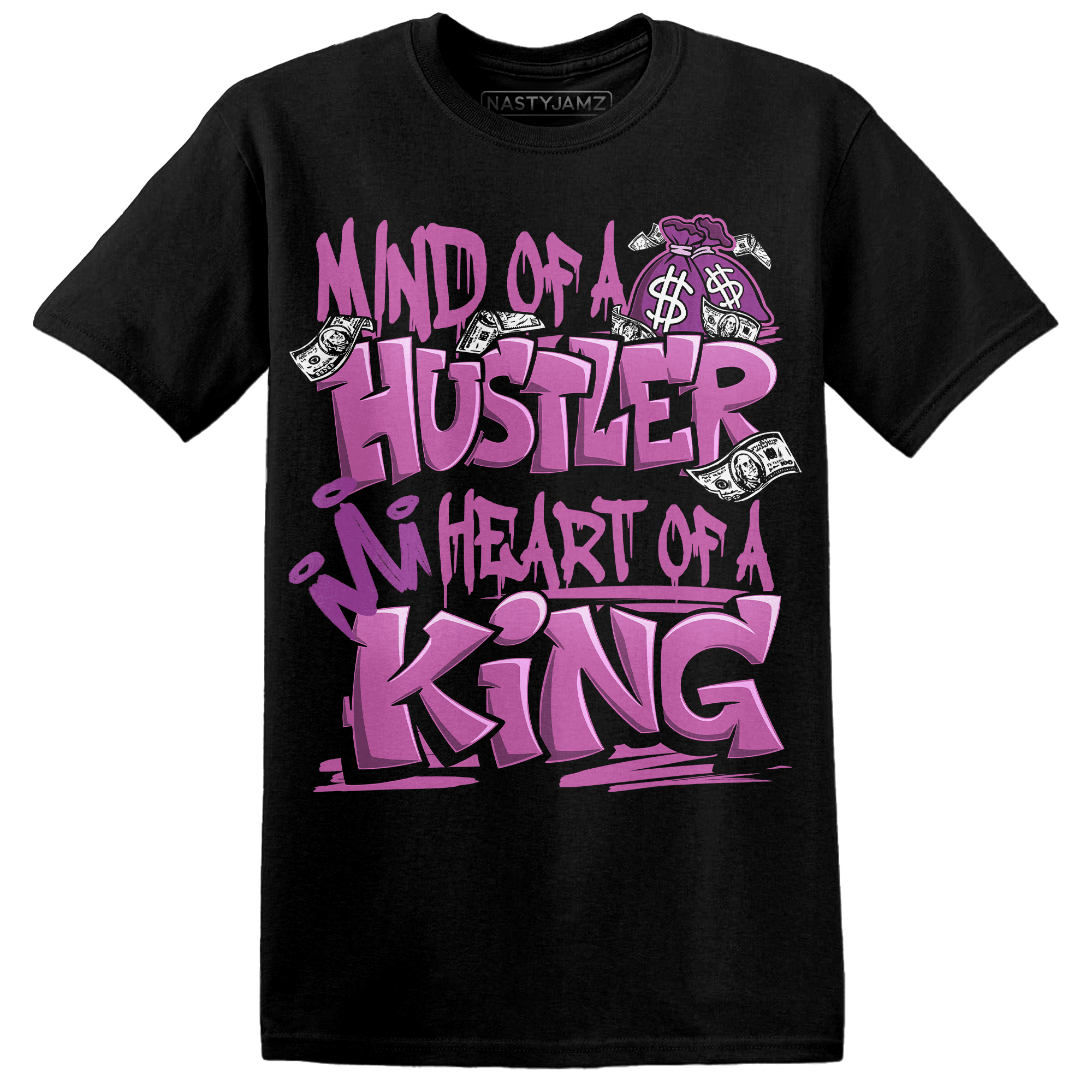 GS Hyper Violet 4s T Shirt Match Hustler Heart King - NastyJamz