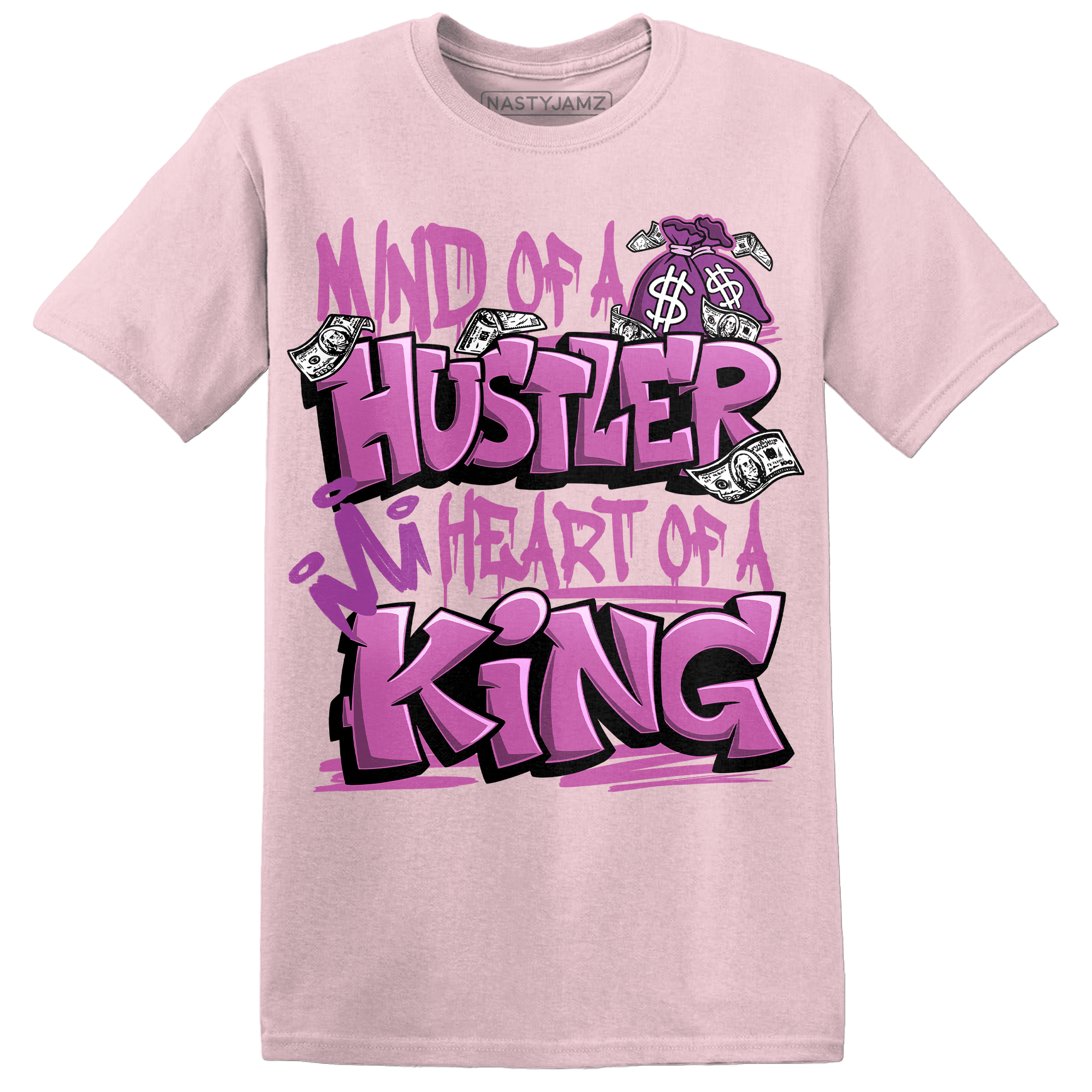 GS Hyper Violet 4s T Shirt Match Hustler Heart King - NastyJamz