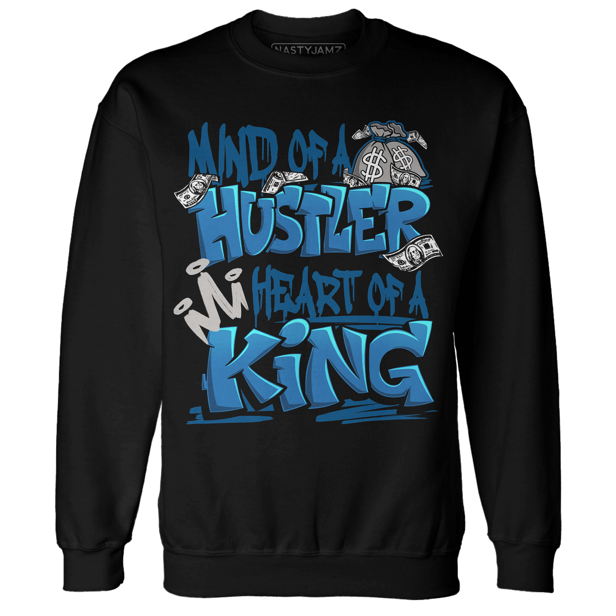 Industrial Blue 4s Sweatshirt Match Hustler Heart King - NastyJamz