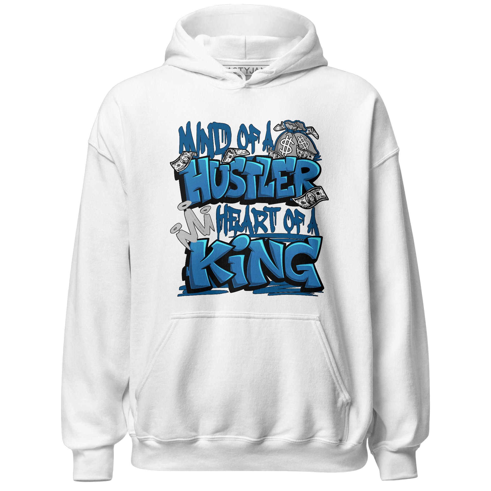 Industrial Blue 4s Hoodie Match Hustler Heart King - NastyJamz
