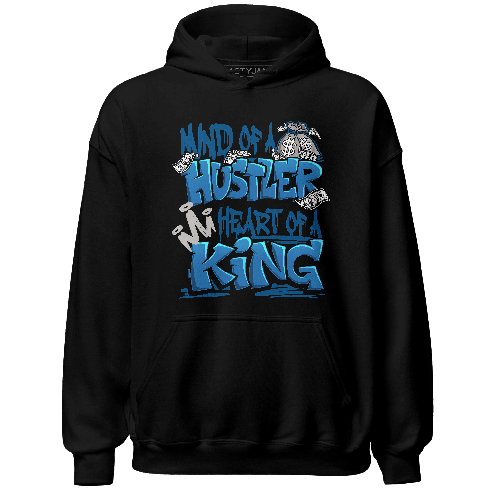 Industrial Blue 4s Hoodie Match Hustler Heart King - NastyJamz