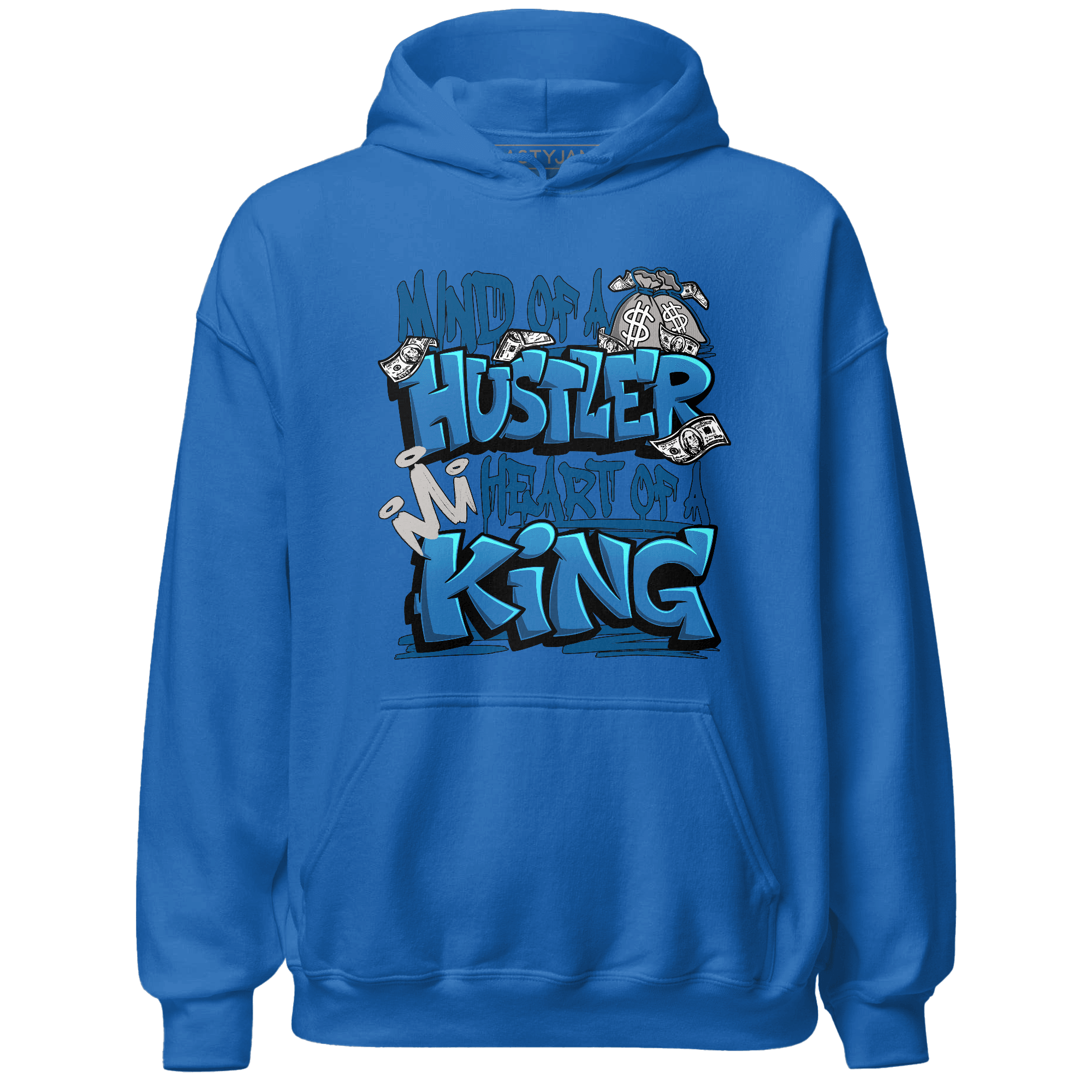 Industrial Blue 4s Hoodie Match Hustler Heart King - NastyJamz