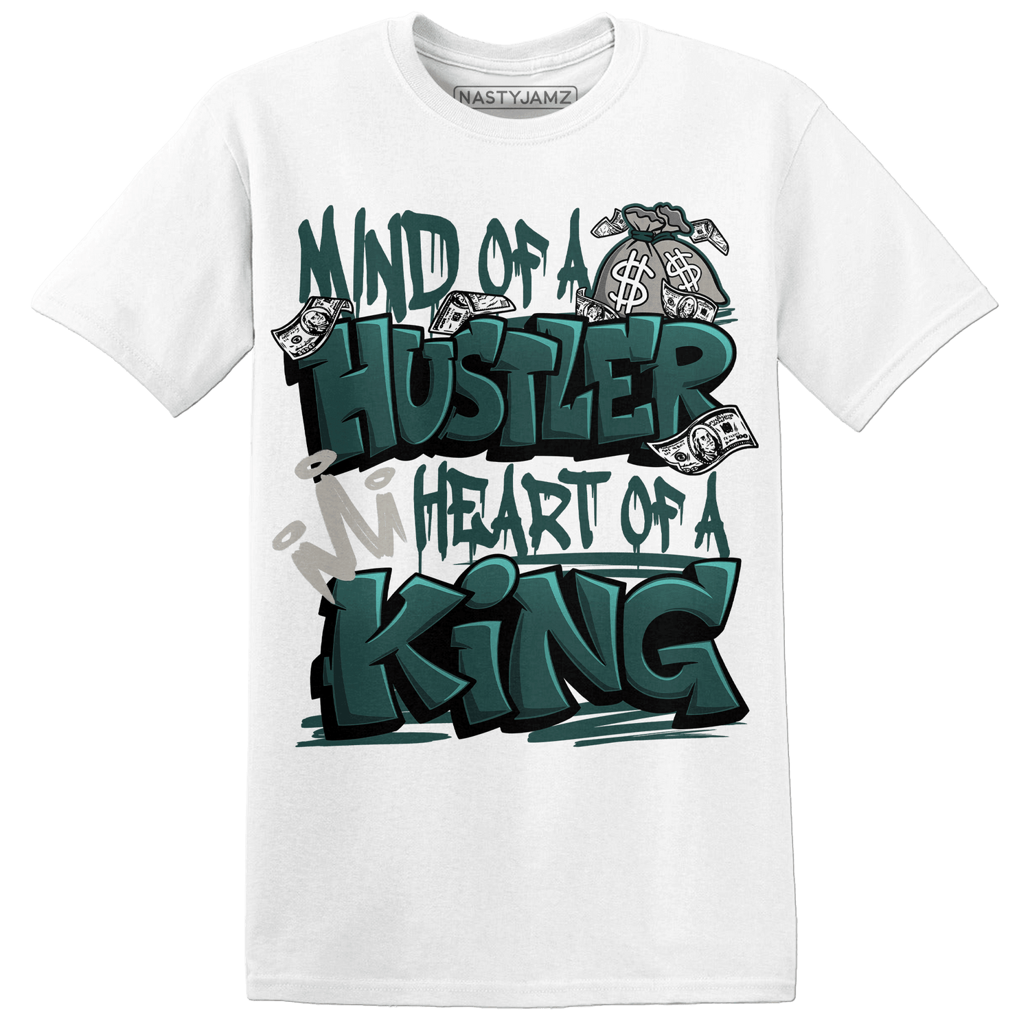 Oxidized Green 4s T Shirt Match Hustler Heart King - NastyJamz