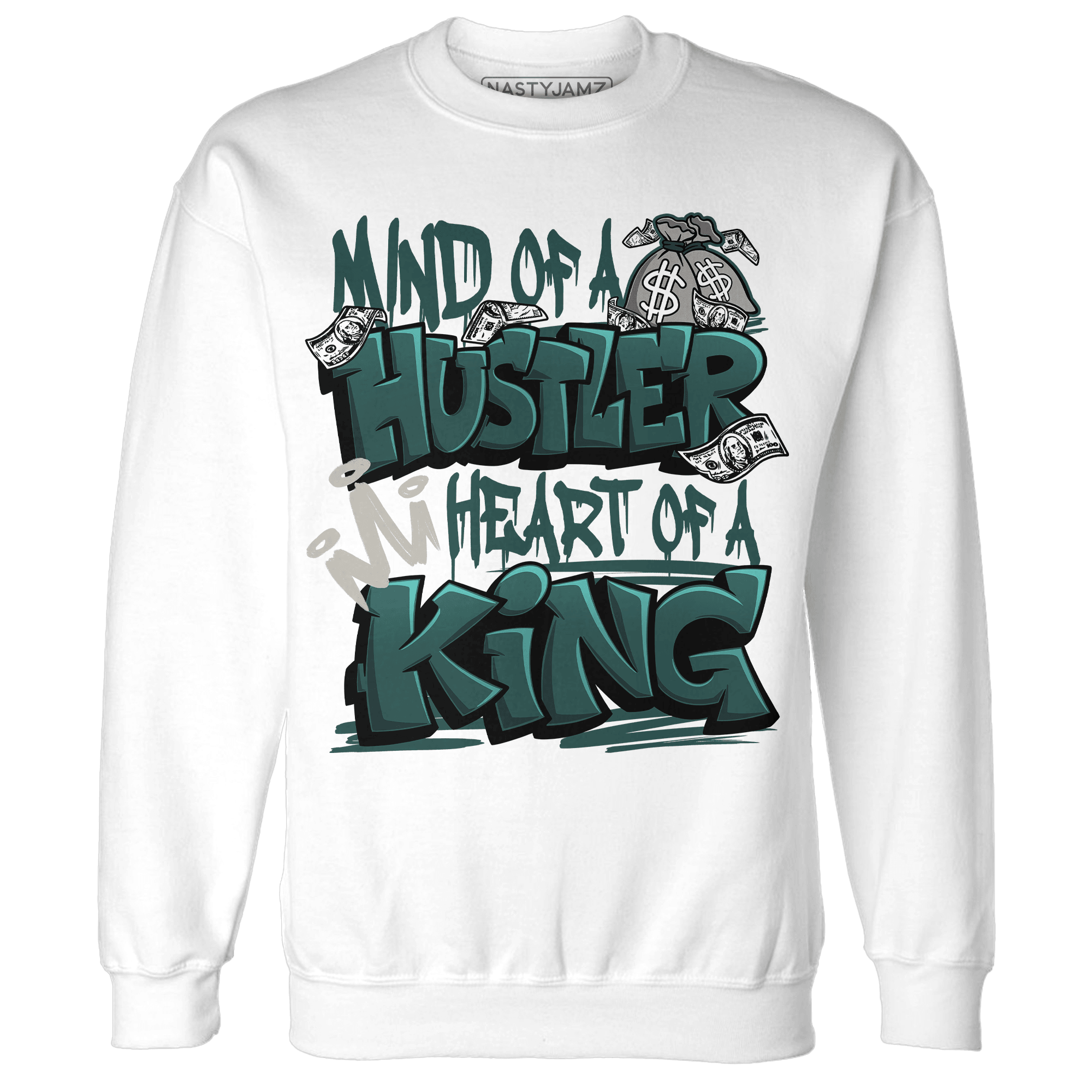 Oxidized Green 4s Sweatshirt Match Hustler Heart King - NastyJamz